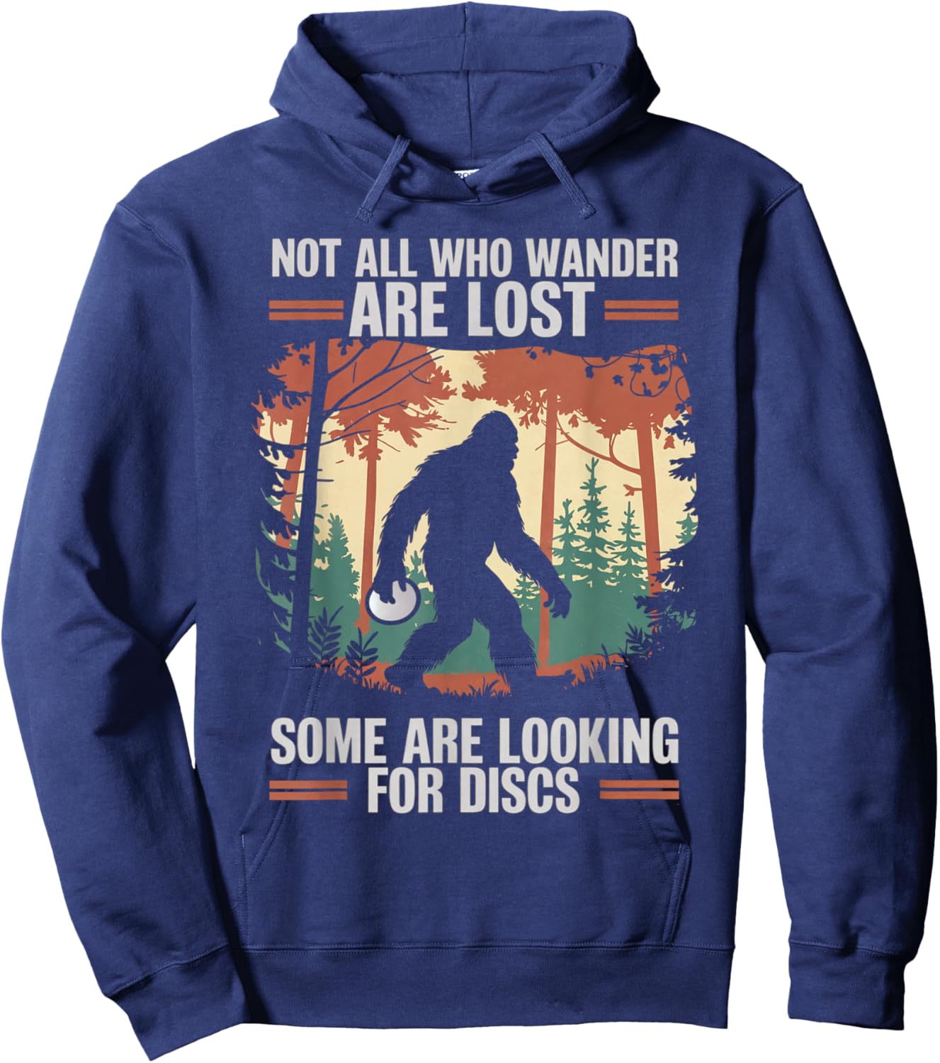 Funny Disc Golf Bigfoot Men Women Disc Golf Player Golfer Hoodie - Hoodie | Navy