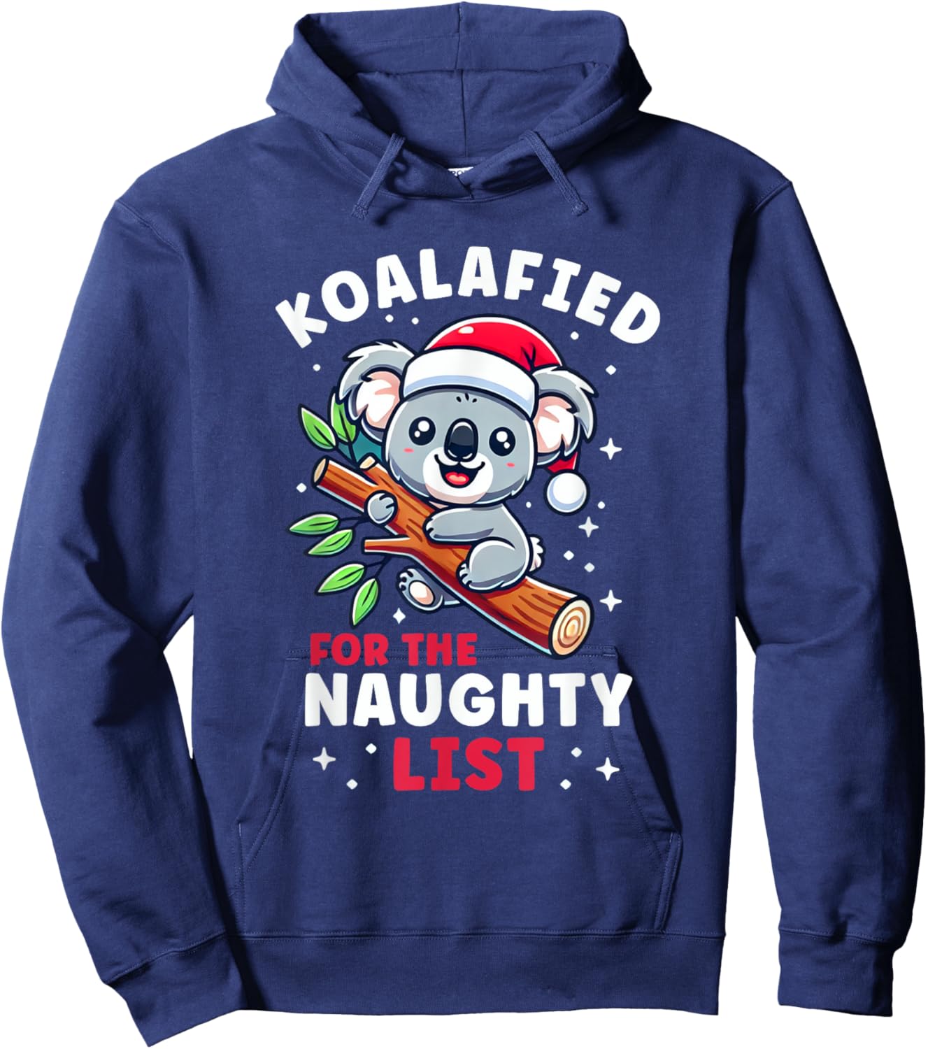 Koala Christmas Pun Koalified For the Naughty List Funny Hoodie - Hoodie | Navy
