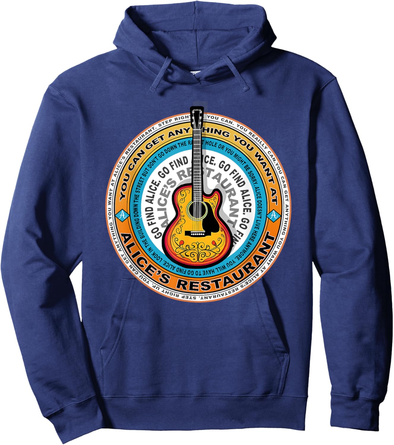 Alice's Restaurant Guitar Music Hoodie - Hoodie | Navy