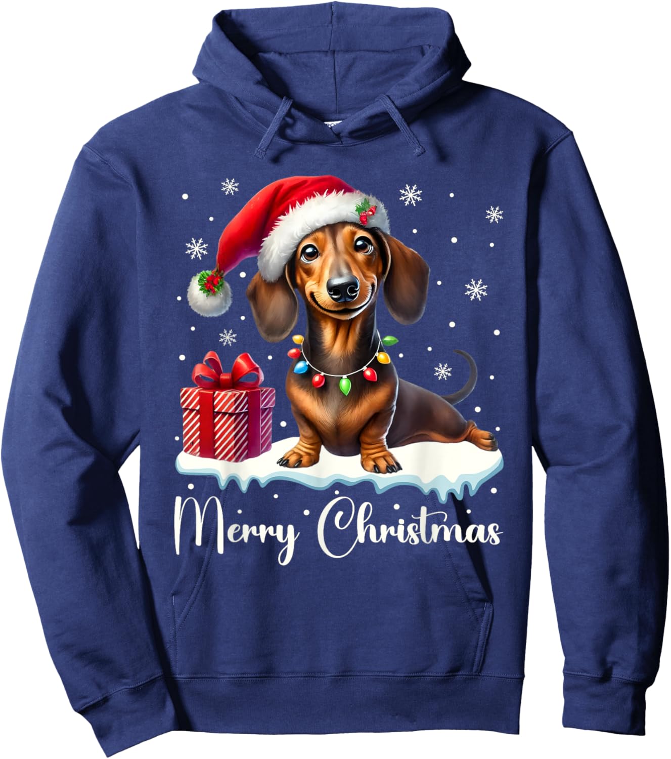 Christmas Pajamas Christmas Outfit Cute Dachshund Dog Hoodie - Hoodie | Navy