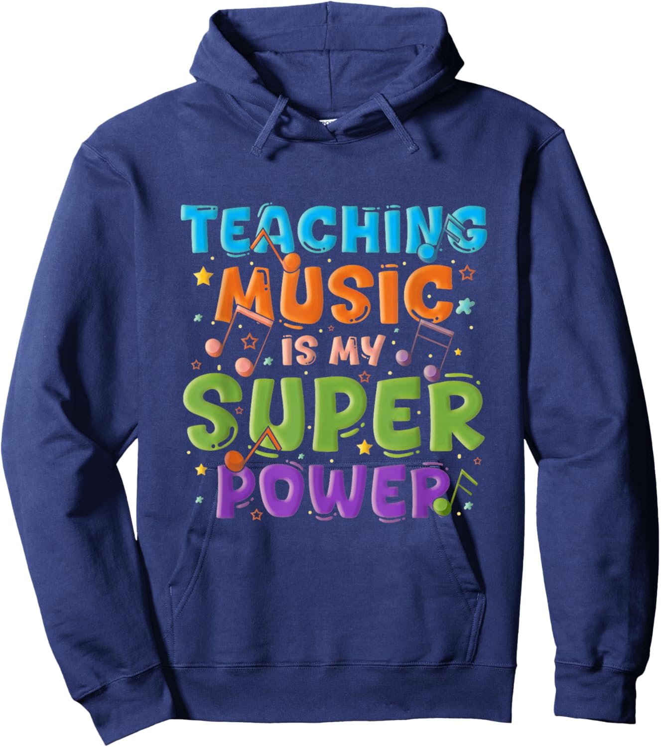Teaching Music Is My Superpower Music Teacher Singer Hoodie - Hoodie | Navy
