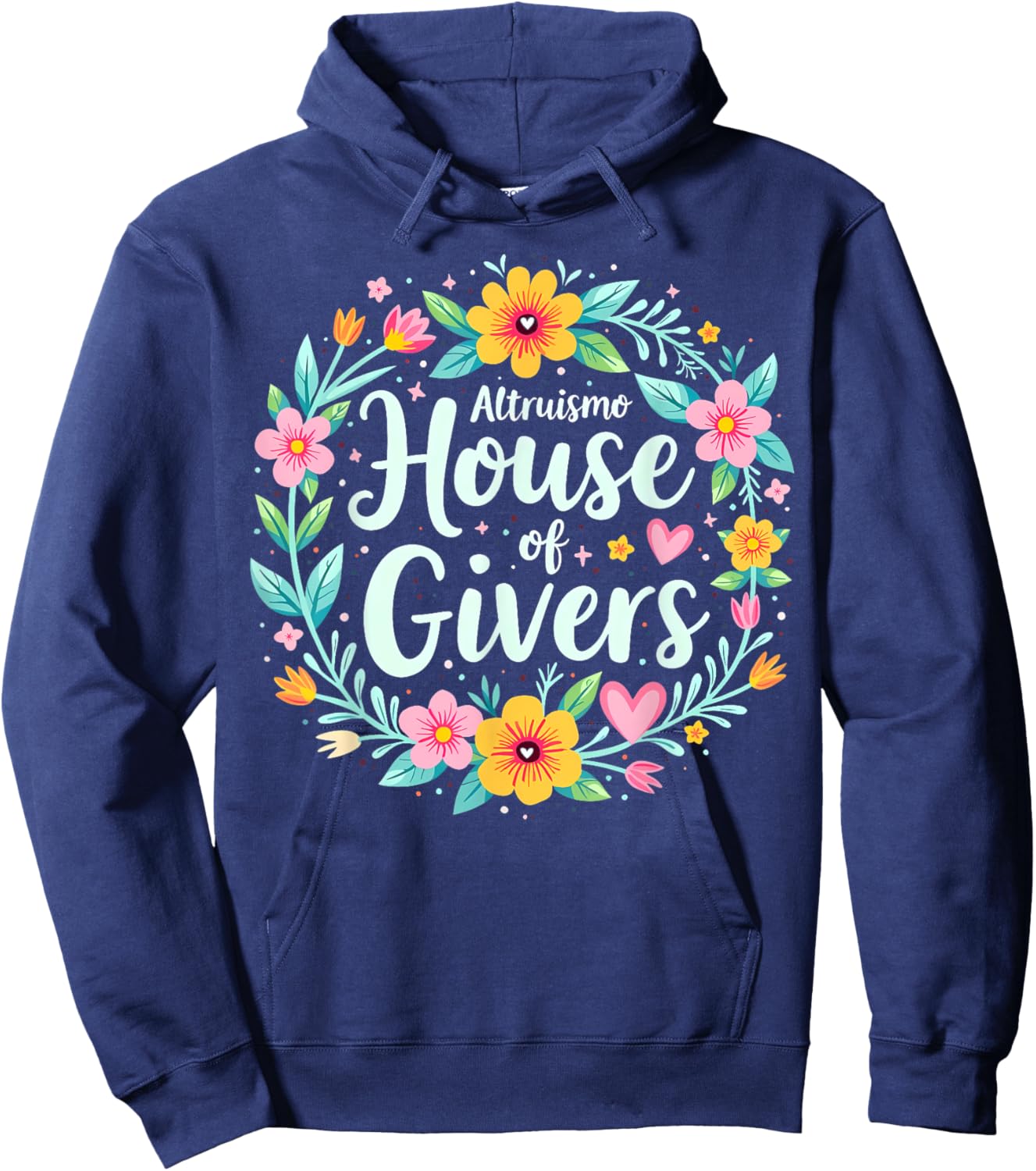 Altruismo House of Givers RCA School Flowers Wreath Hoodie - Hoodie | Navy