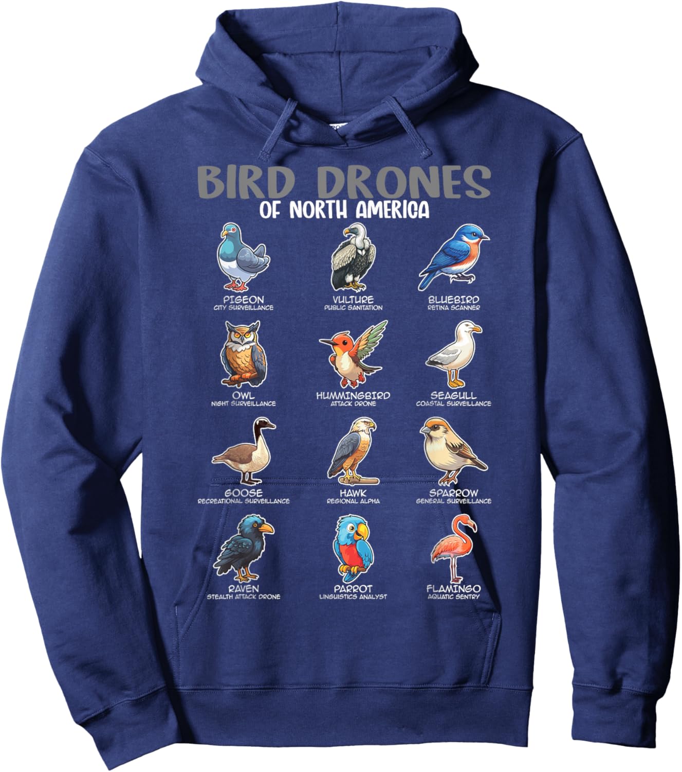 Bird Drones Of North America, Ornithologist Ornithology Hoodie - Hoodie | Navy