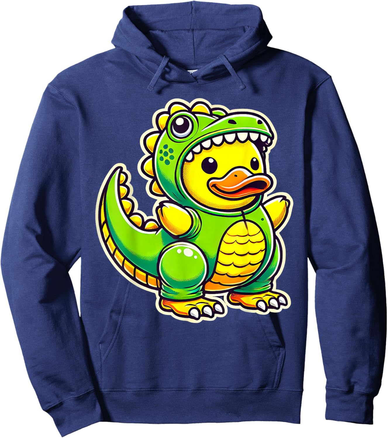 Funny Yellow Rubber Duck Dinosaur Dino Duck Halloween Boys Hoodie - Hoodie | Navy