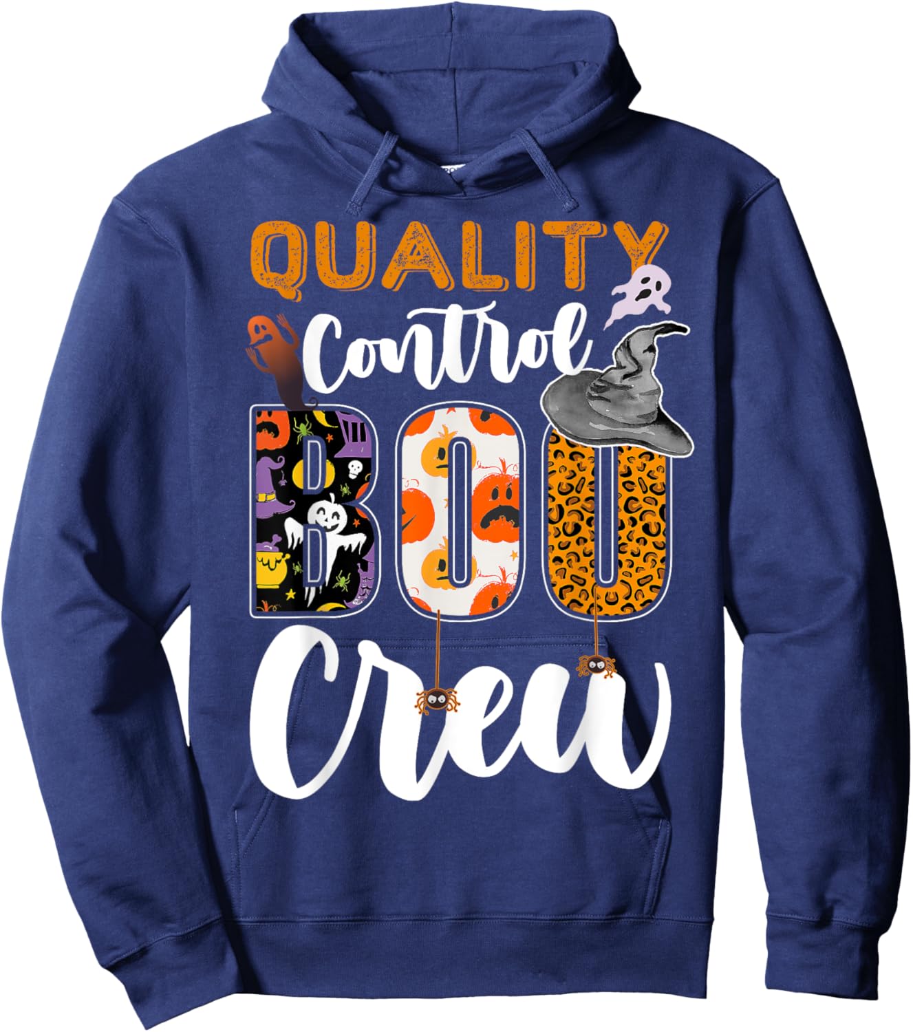 Quality Control Boo Crew Halloween Matching Technician Hoodie - Hoodie | Navy