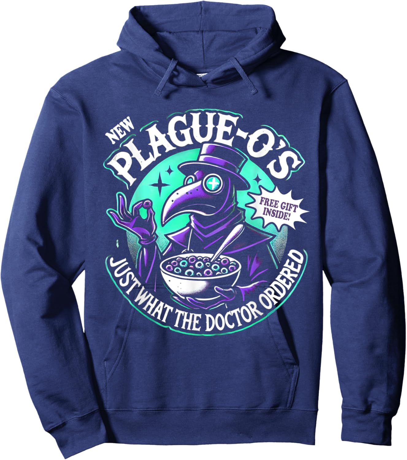 Plague Doctor Shirt Cereal Parody Plague O's Plague Doctor Hoodie - Hoodie | Navy