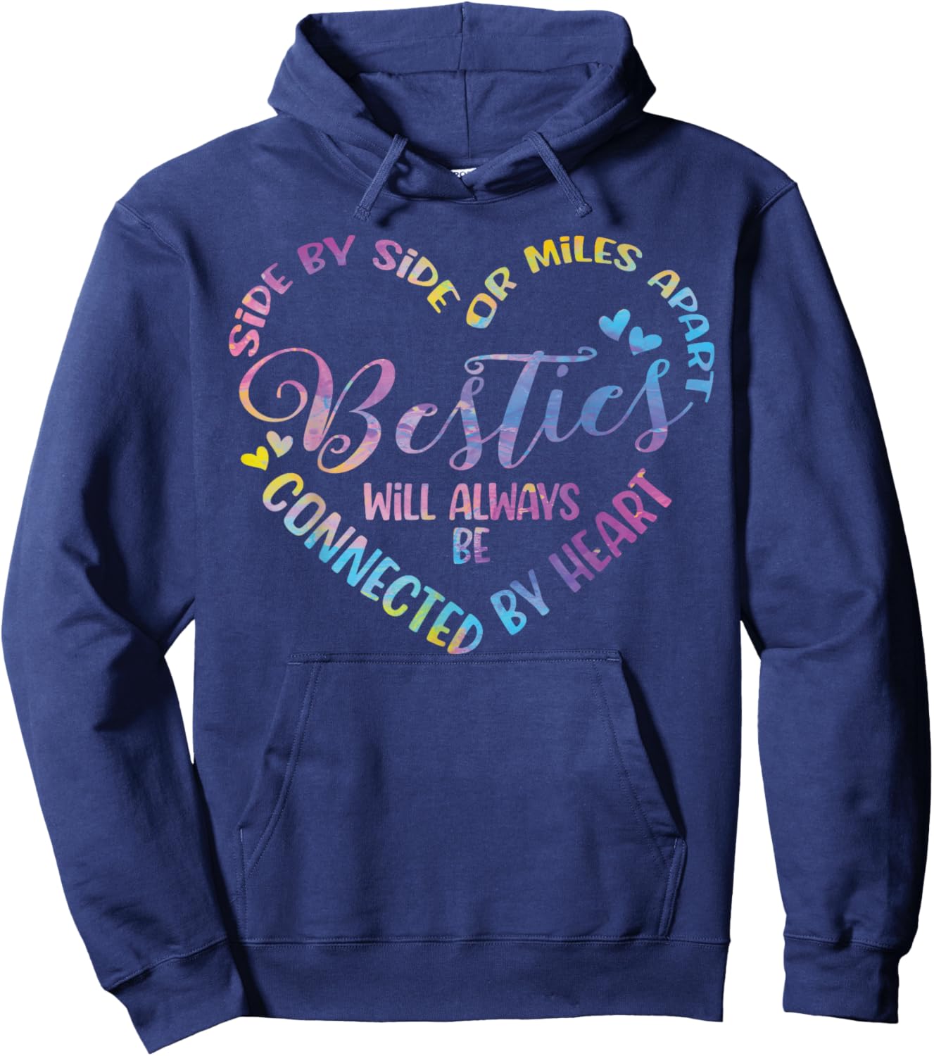 Siblings Side By Side Or Miles Apart Besties Hoodie - Hoodie | Navy