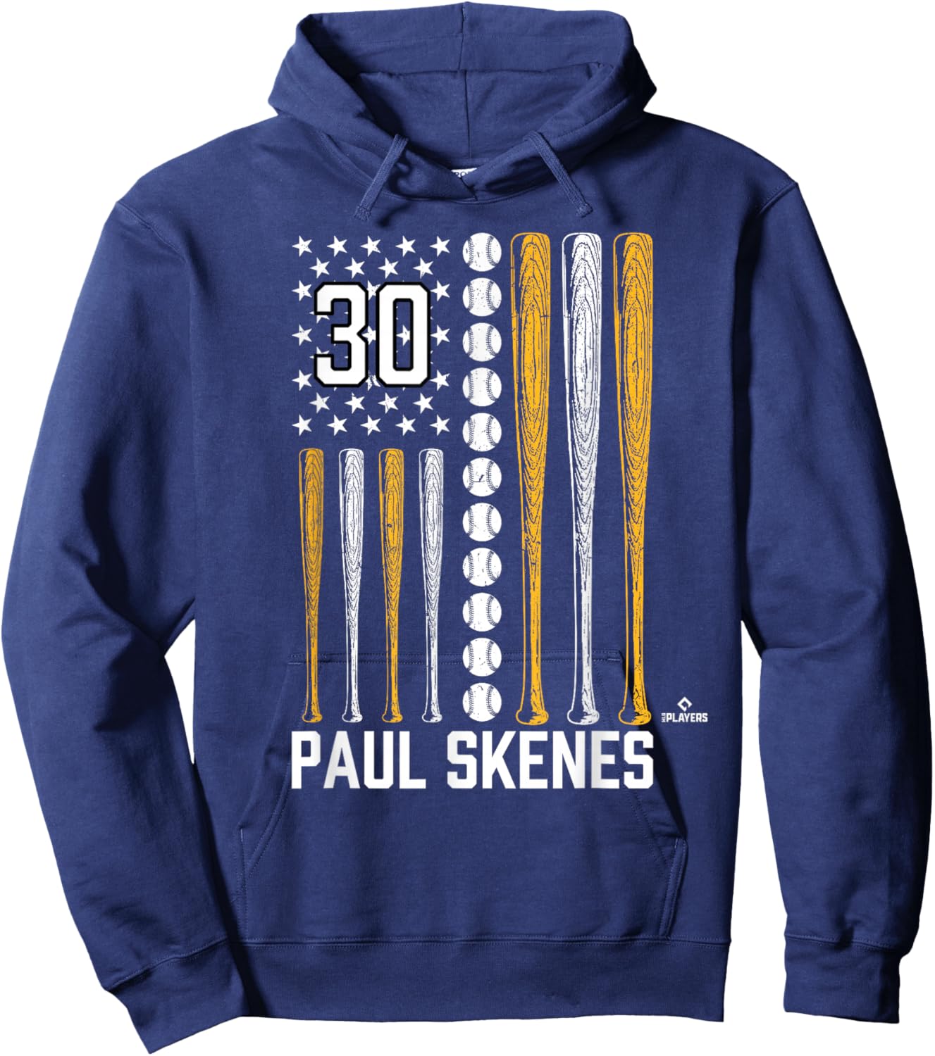 Baseball American Flag Paul Skenes Pittsburgh Baseball MLBPA Hoodie - Hoodie | Navy