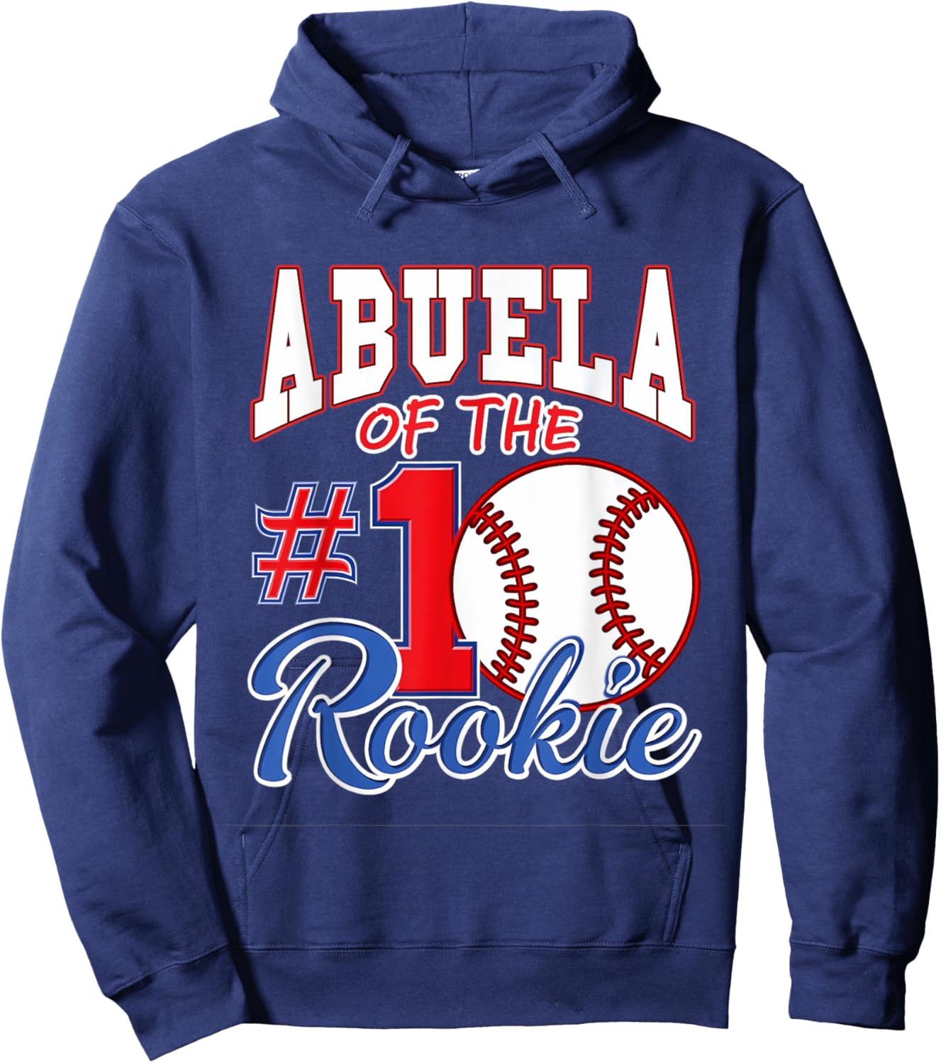 Retro Grandma Abuela Of The Number 1 Rookie Baseball Hoodie - Hoodie | Navy