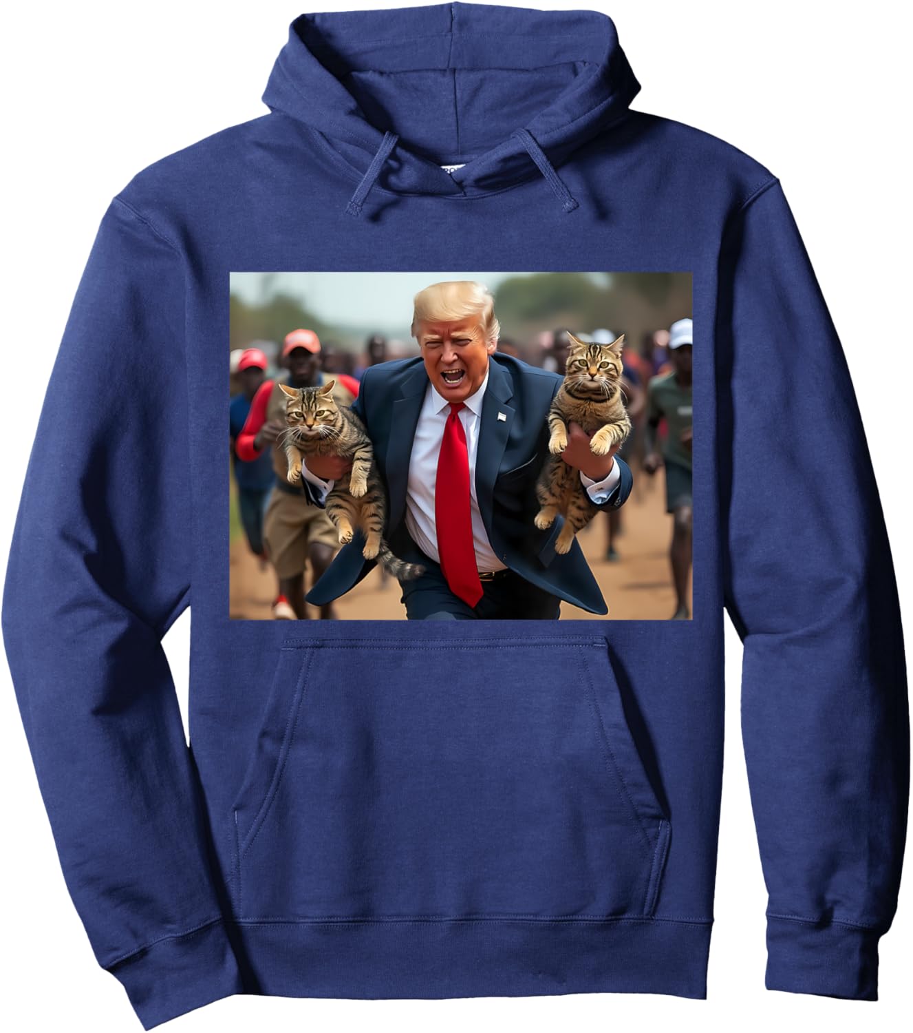 Make Cats Safe Again - Trump Holding Cat - Pets For Trump Women Hoodie - Hoodie | Navy
