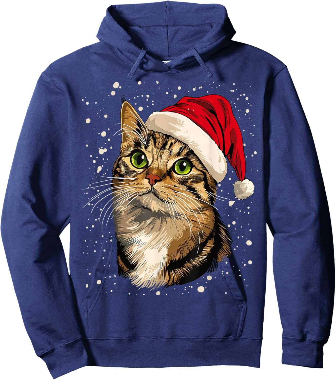 Christmas Cat Snow Graphic Women Kids Hoodie - Hoodie | Navy