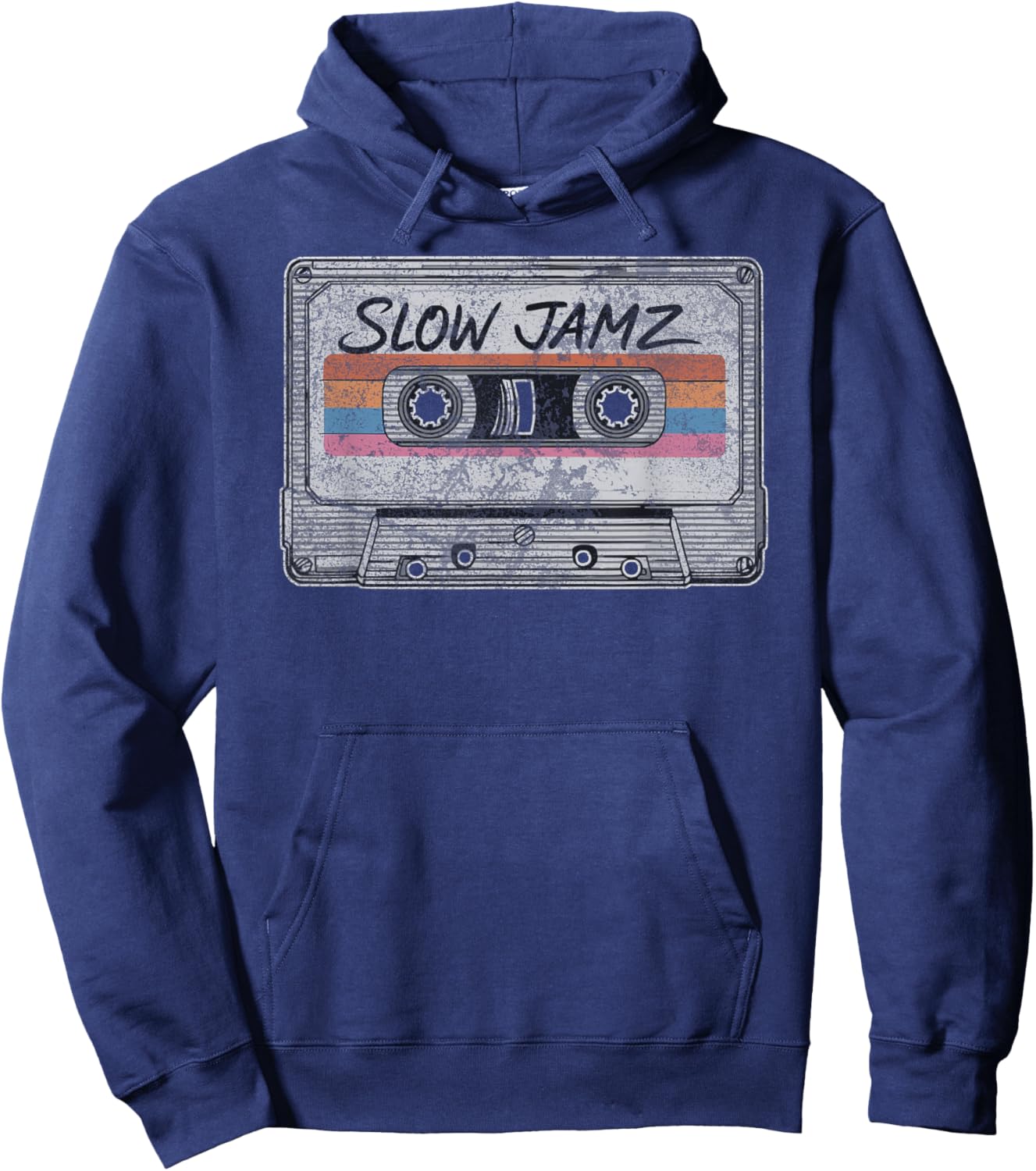 Old School Slow Jams, Jamz 80s 90s Mixtape Graphic Hoodie - Hoodie | Navy