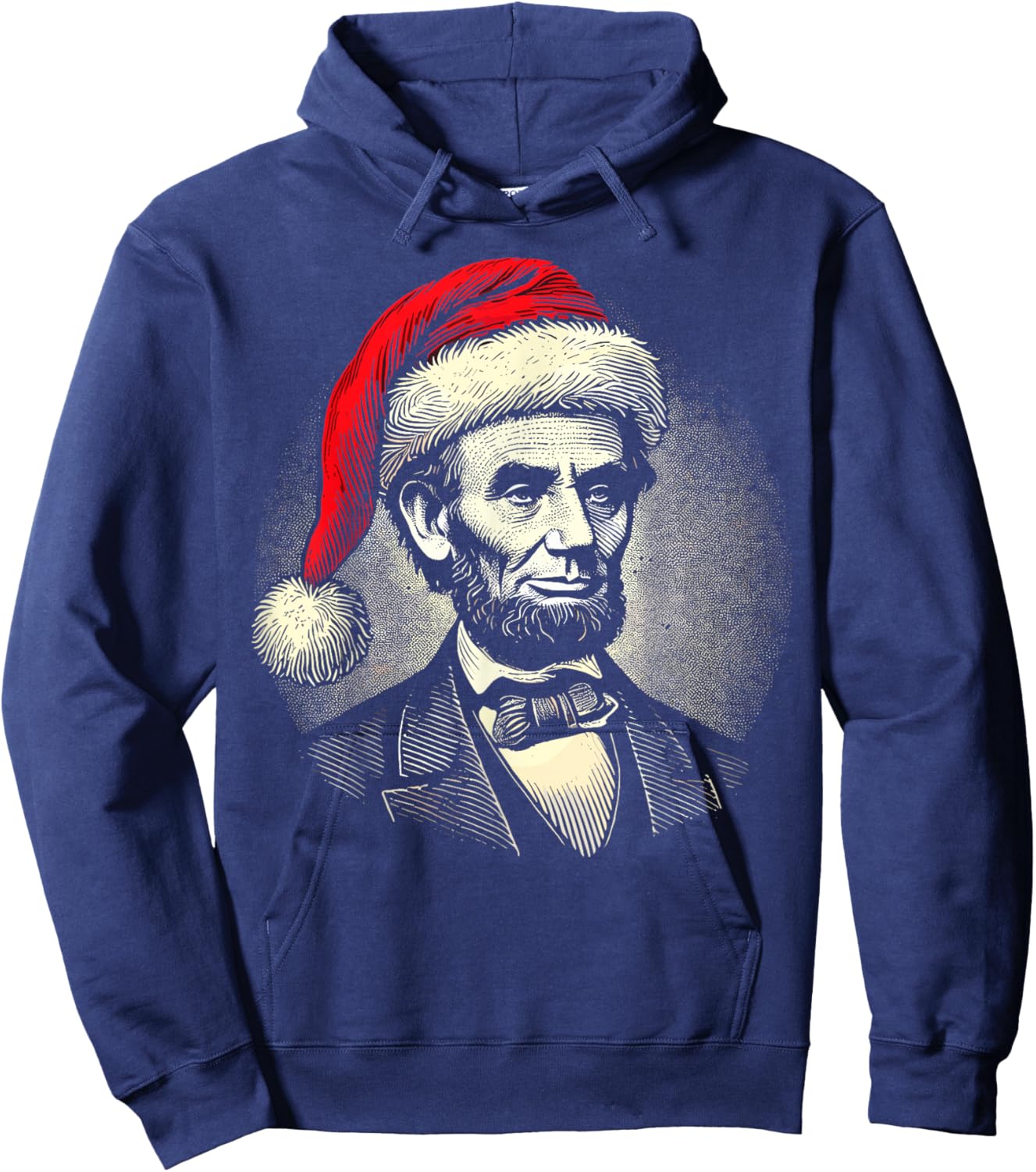 Christmas Abraham Lincoln Presidential Portrait Abe Lincoln Hoodie - Hoodie | Navy
