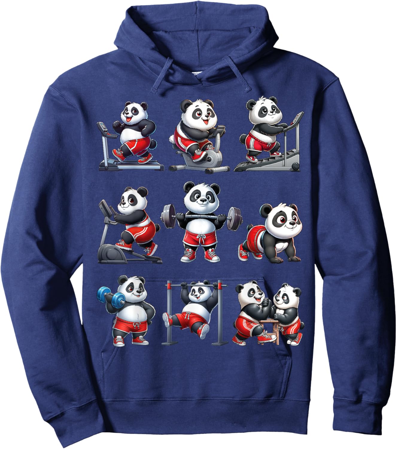 Panda Fitness Collection Gym Workout Weightlifting Sport Hoodie - Hoodie | Navy