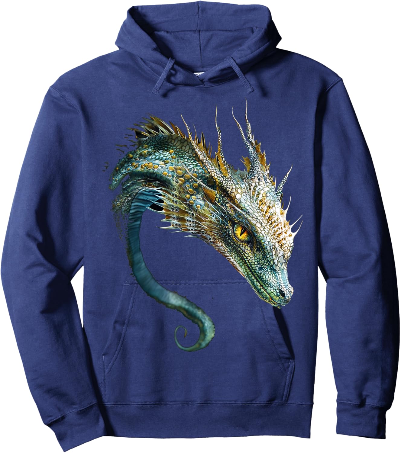 Sea Dragon Motif Mythical Art Sea Dragon Hoodie - Hoodie | Navy