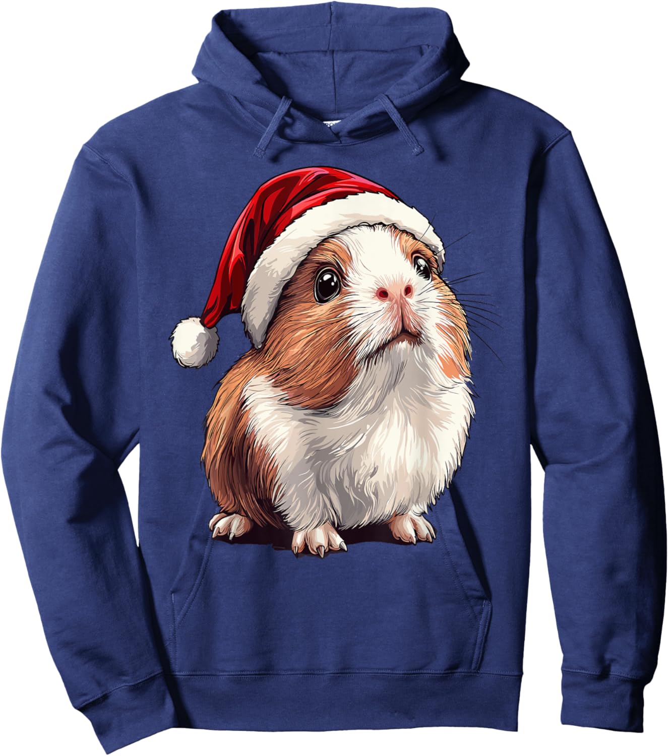 Xmas Guinea Pig Lovers Christmas Pajama Guinea Pig Santa Hat Hoodie - Hoodie | Navy