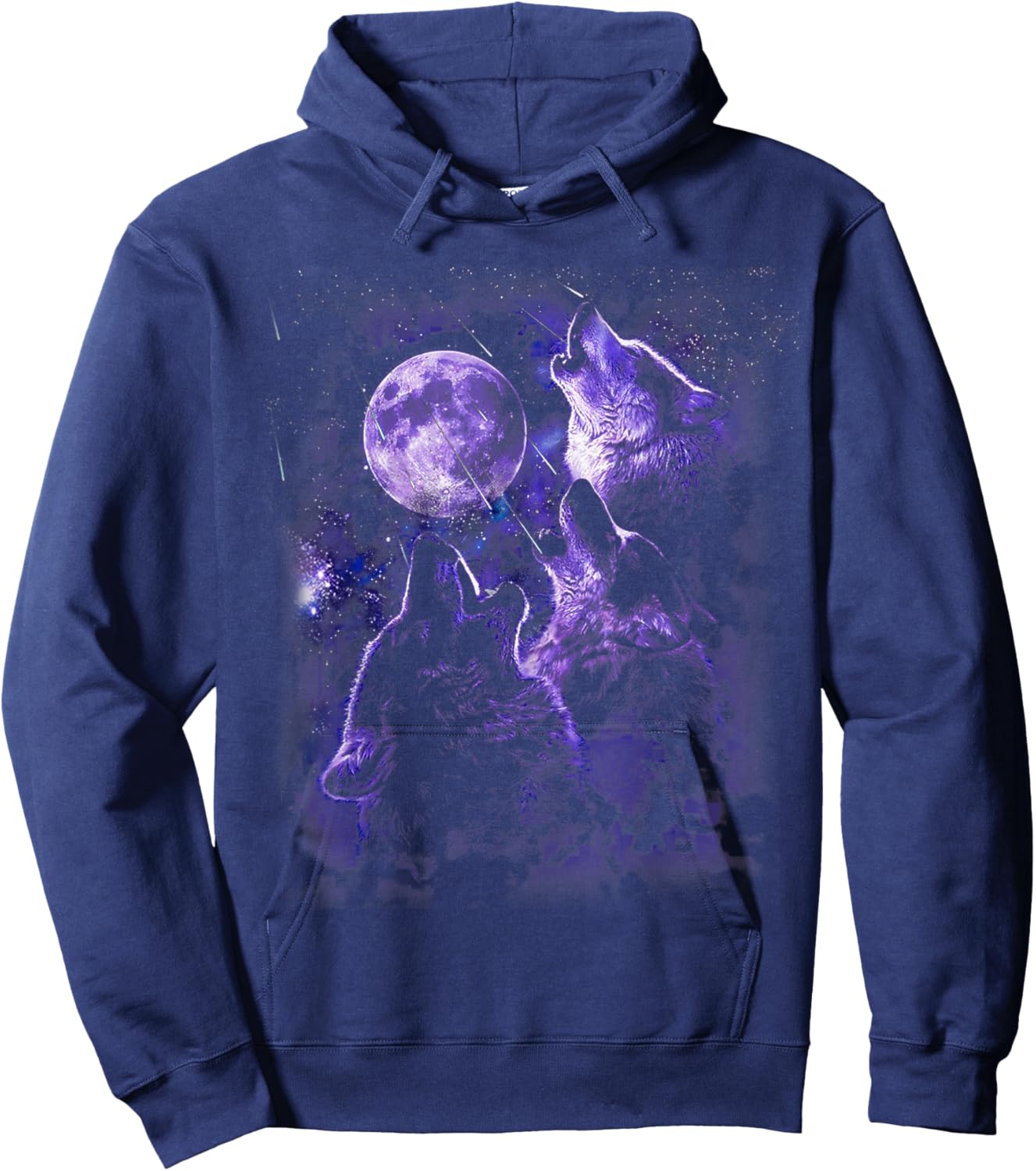Wolf Howling At The Moon Wildlife Wolves Lovers Men Hoodie - Hoodie | Navy