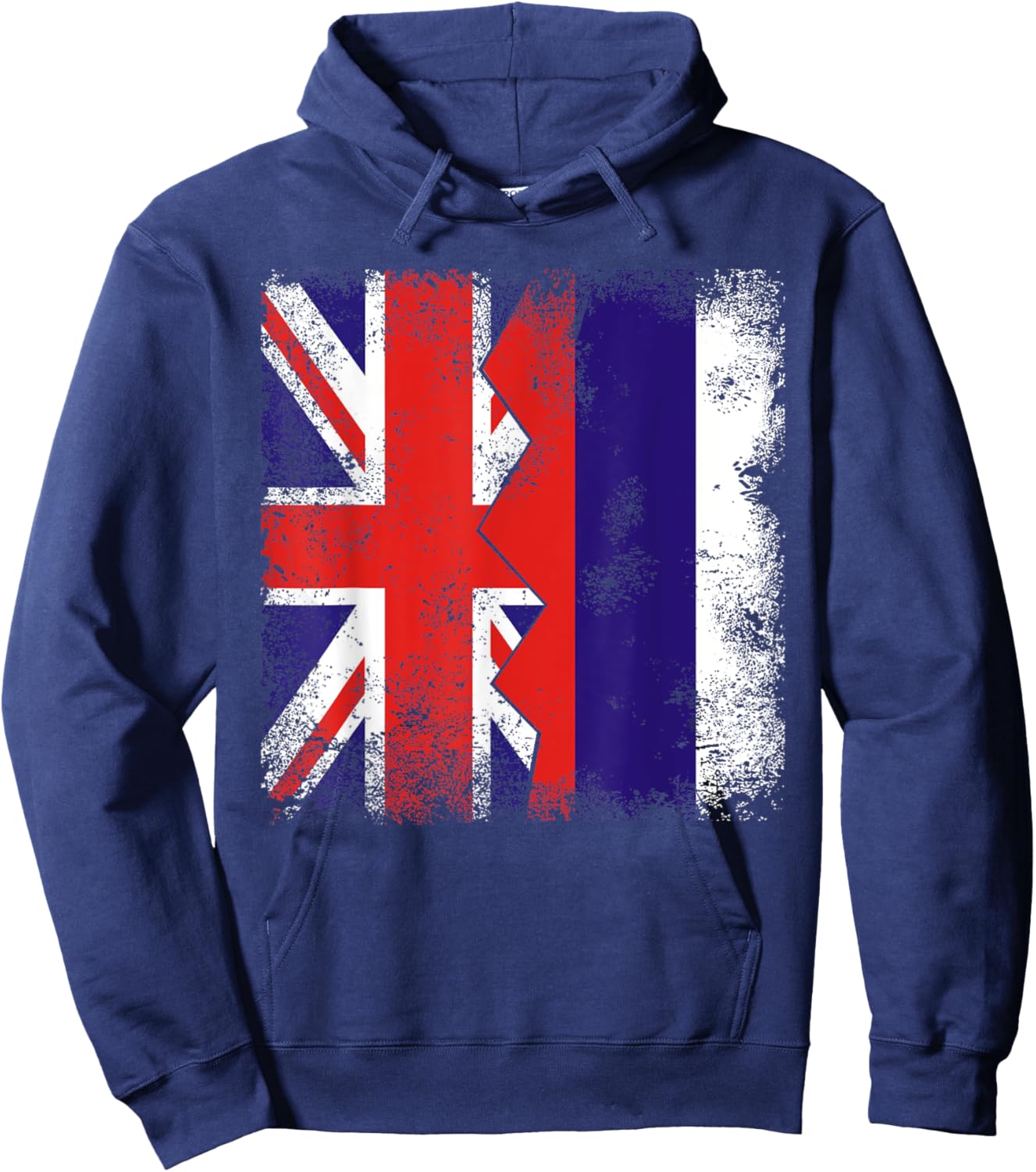 Russian Roots | Half British Flags | UK Russia Vintage Hoodie - Hoodie | Navy