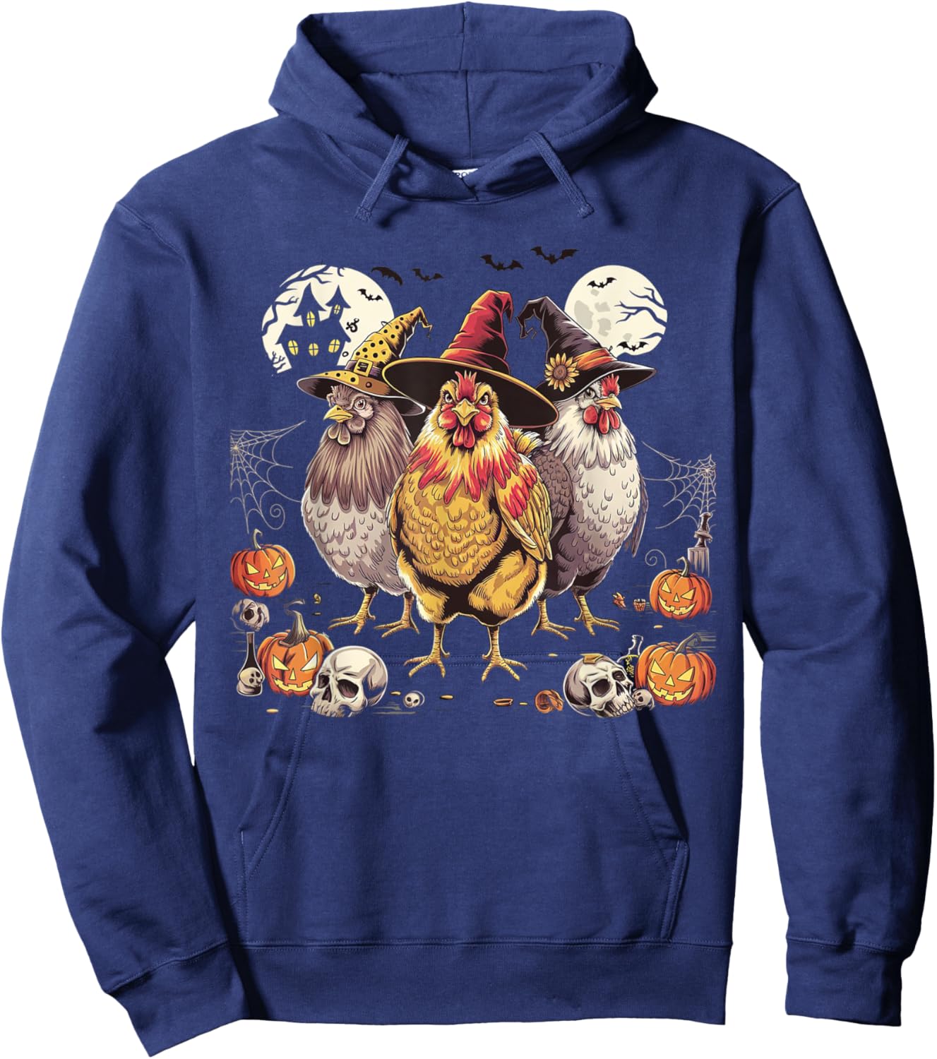 Funny Halloween Chicken Costume Spooky Season Chickens Witch Hoodie - Hoodie | Navy