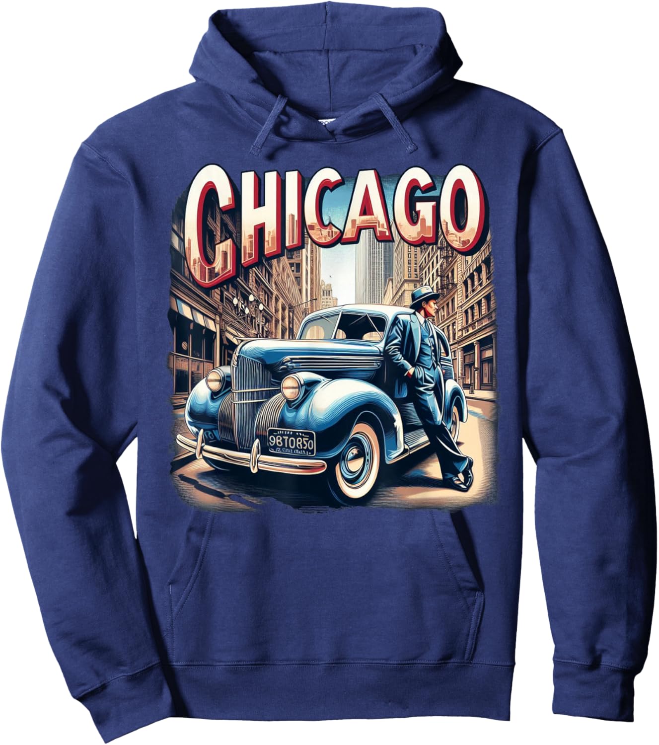 Vintage Chicago Hoodie - Hoodie | Navy