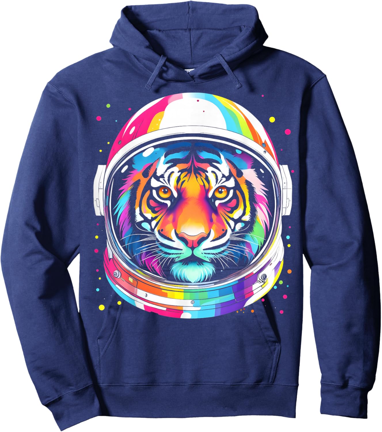 Astronaut Tiger Adventure Vibrant Colorful Space Funny Hoodie - Hoodie | Navy