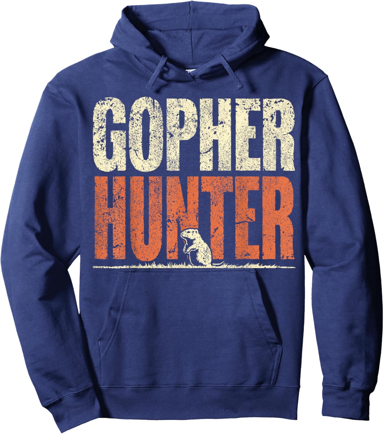Gopher Hunter Gifts & GOPHER HUNTER -Adults Black Classic Fit Short Sleeve Hoodie - Hoodie | Navy