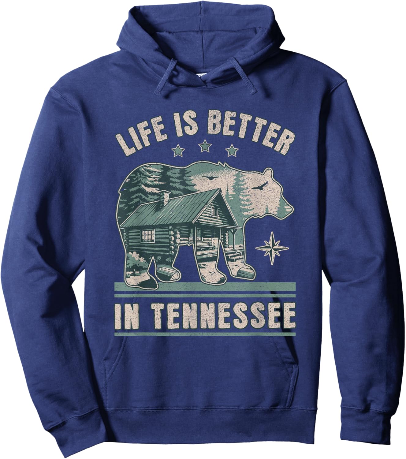 Life Is Better In Tennessee, Smoky Mountains Outdoors Hiking Hoodie - Hoodie | Navy