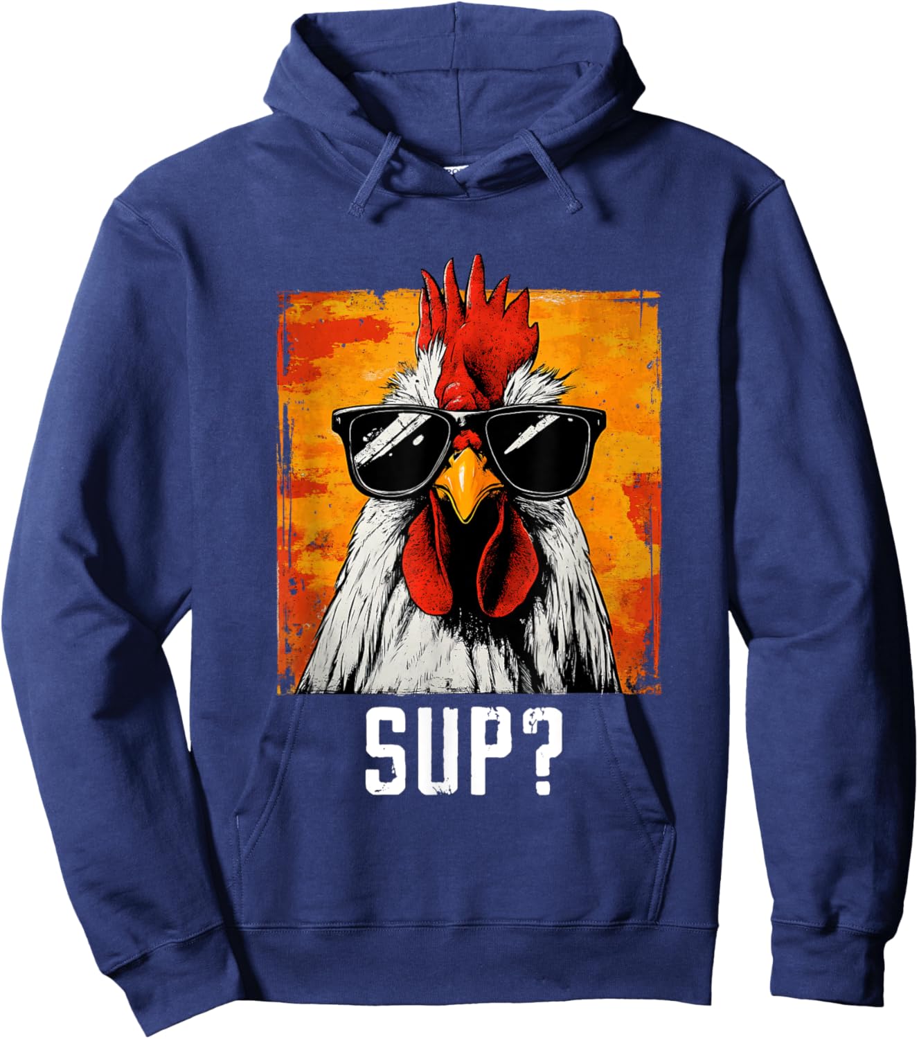 Sup Chicken Sunglasses Animal Farm Farmer Hoodie - Hoodie | Navy