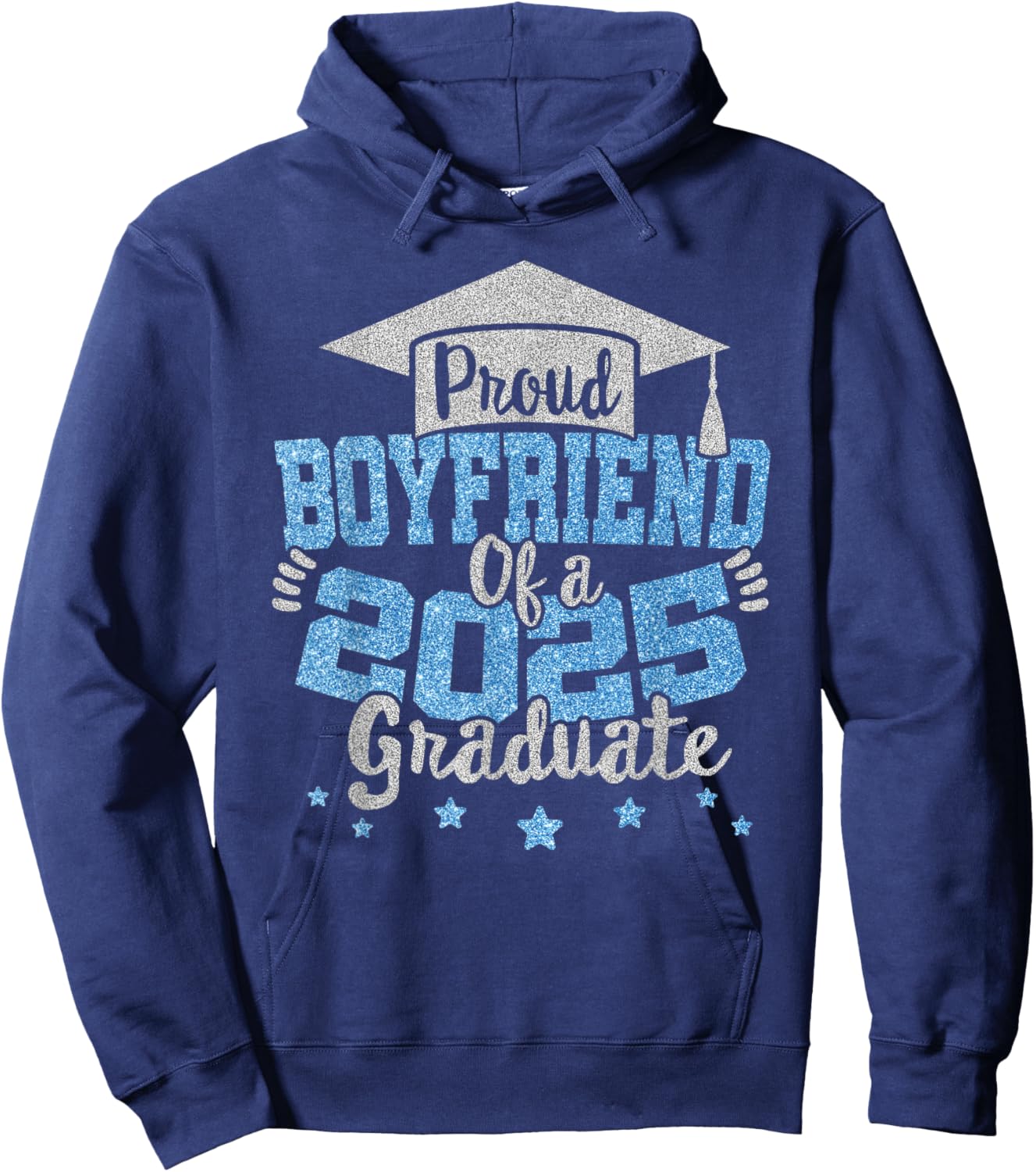 Proud Boyfriend of a 2025 Graduate Prom Squad Graduation Hoodie - Hoodie | Navy