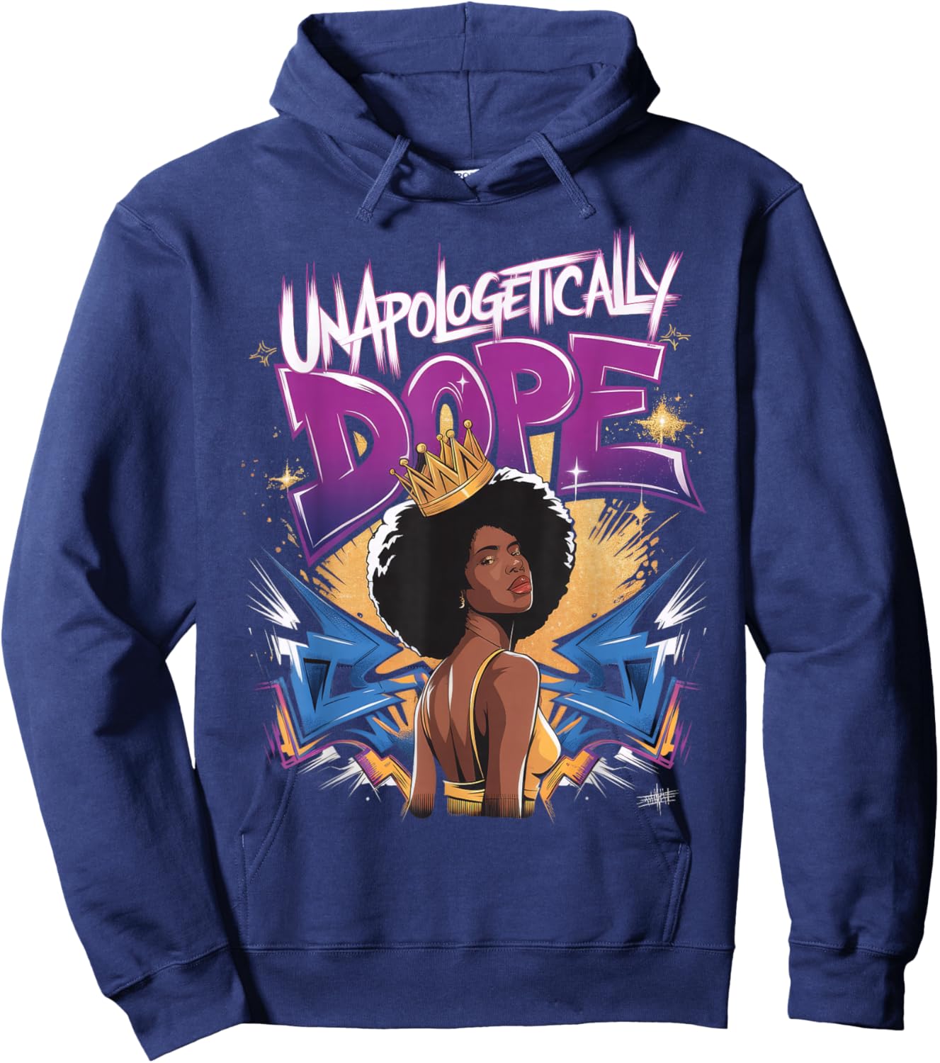 Unapologetically Dope Afro American Hoodie - Hoodie | Navy