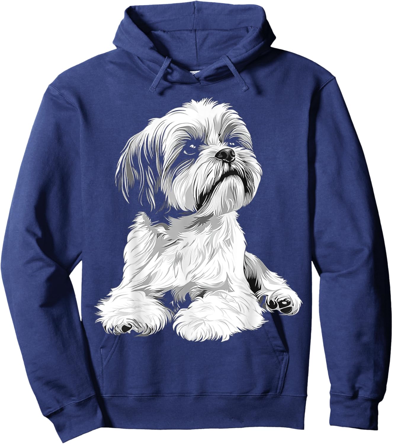 Shih Tzu Dog Motif Pet Illustration Shih Tzu Women Kids Hoodie - Hoodie | Navy