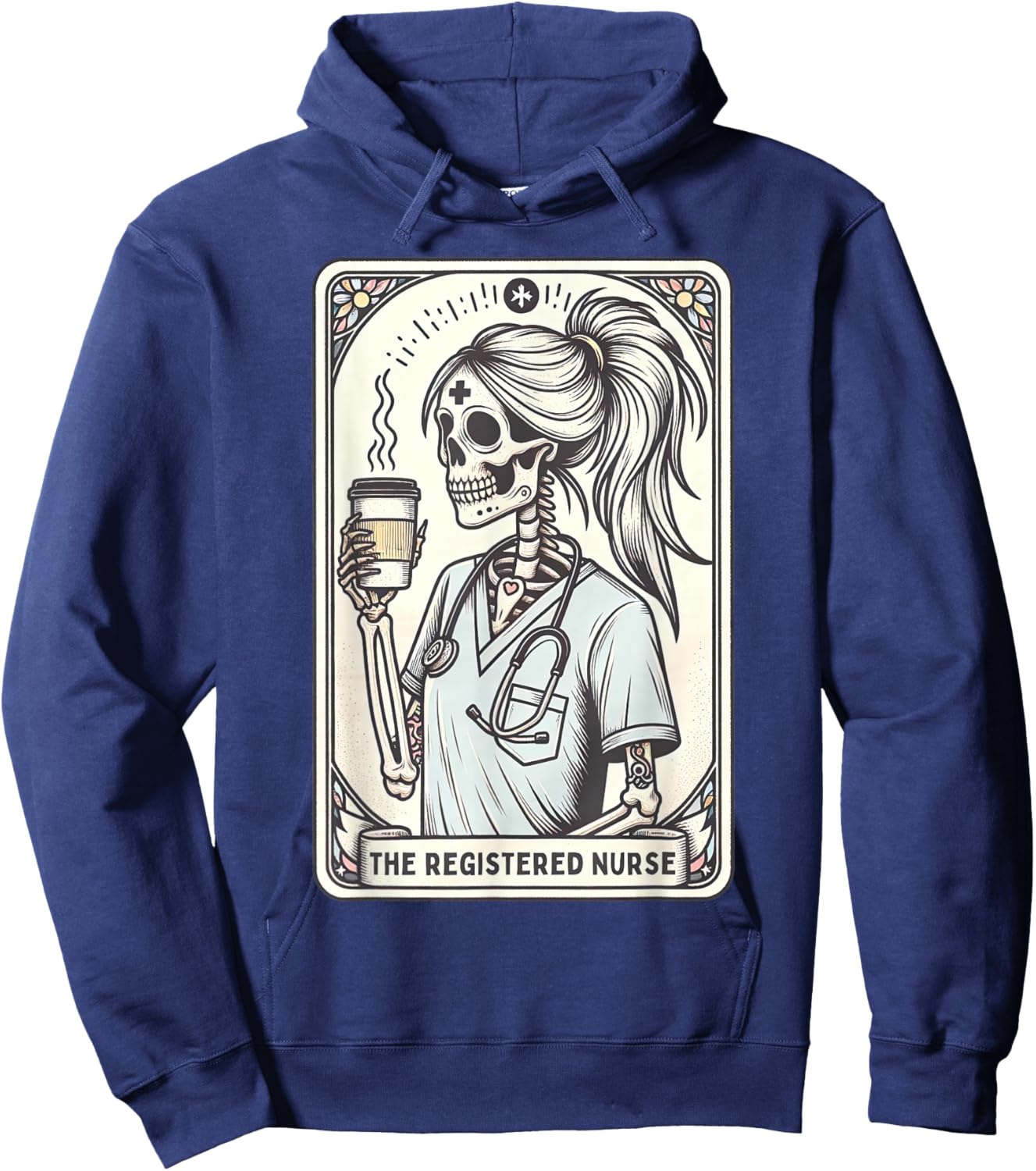 The Registered Nurse Tarot Card Skeleton RN Nursing Doctor Hoodie - Hoodie | Navy