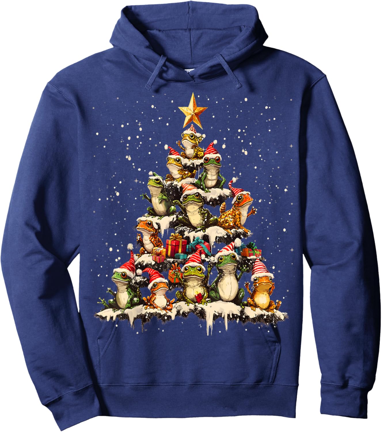 Frog Christmas Tree Ornament Decor Xmas Hoodie - Hoodie | Navy