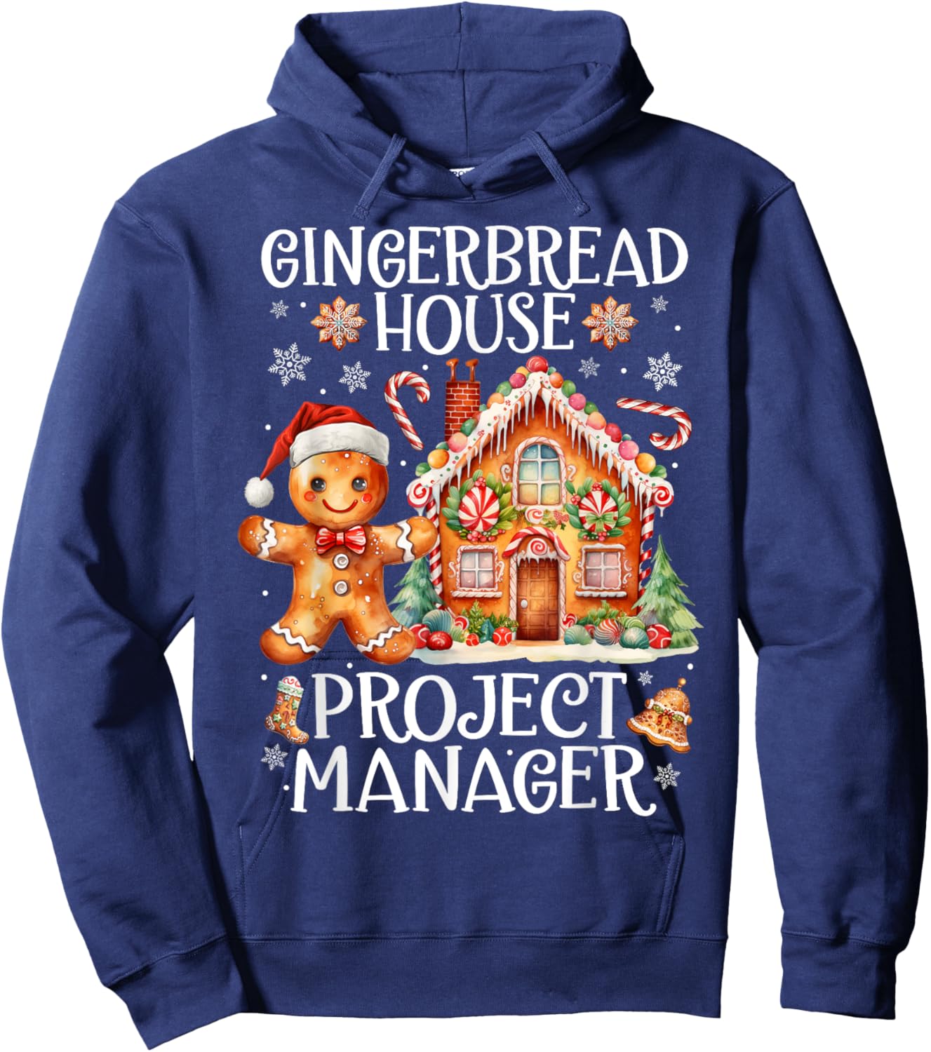 Gingerbread House Project Manager Cookie Baking Christmas Hoodie - Hoodie | Navy