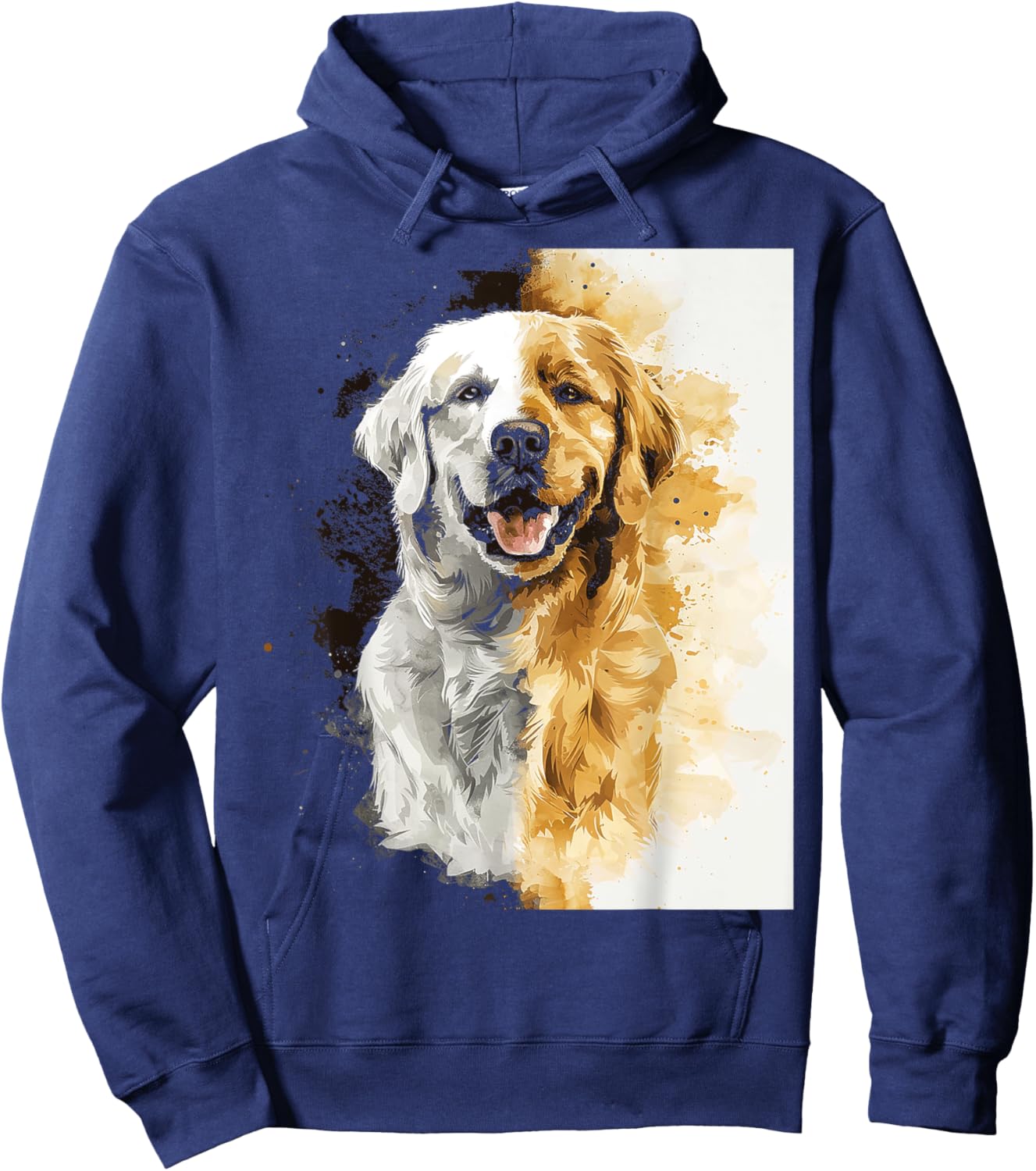 Golden Retriever Dog Motif Pet Art Golden Retriever Women Kids Hoodie - Hoodie | Navy