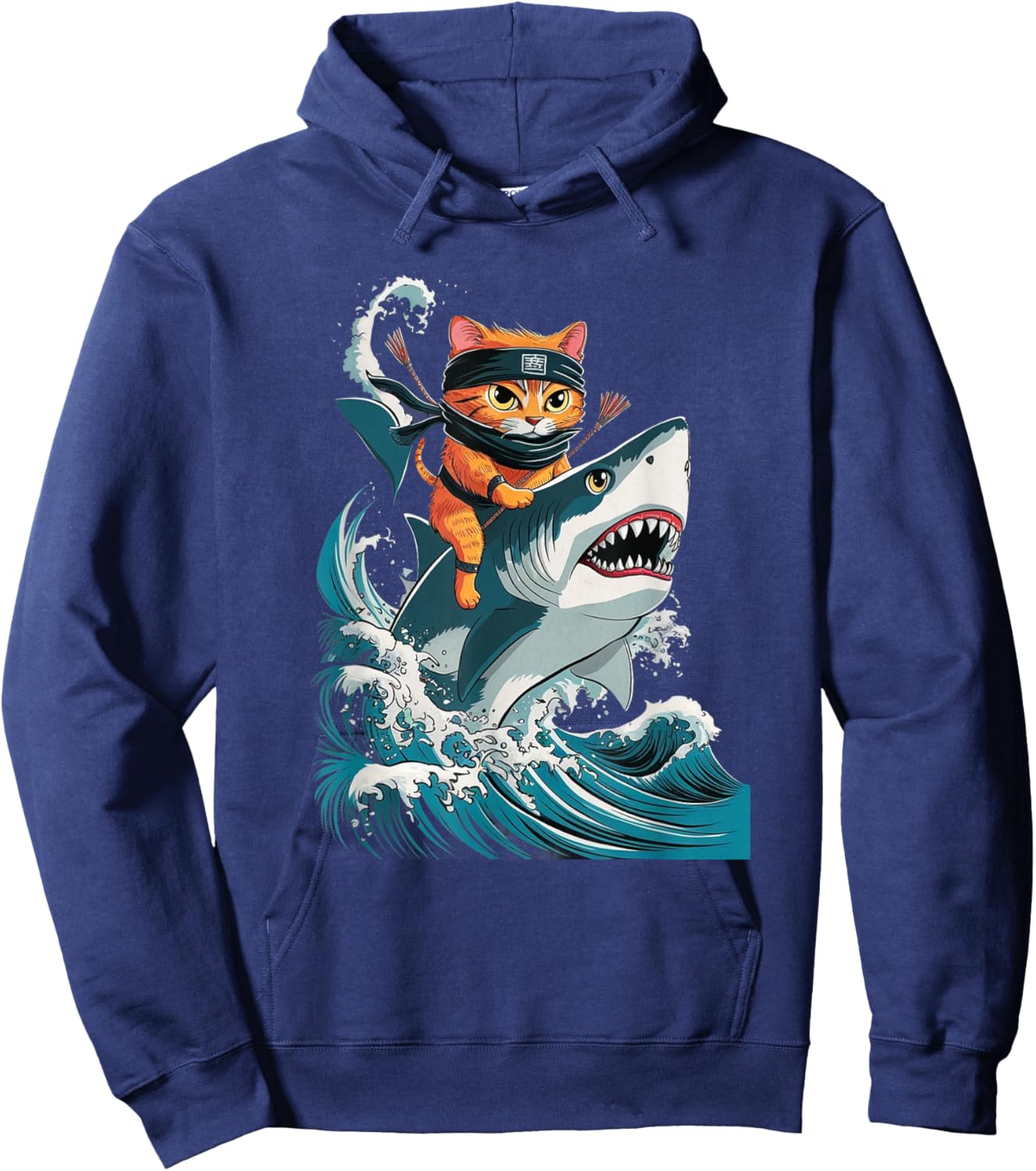 Samurai Cat Ninja Aesthetic Japanese Katana Tokyo culture Men Women Kids Hoodie - Hoodie | Navy