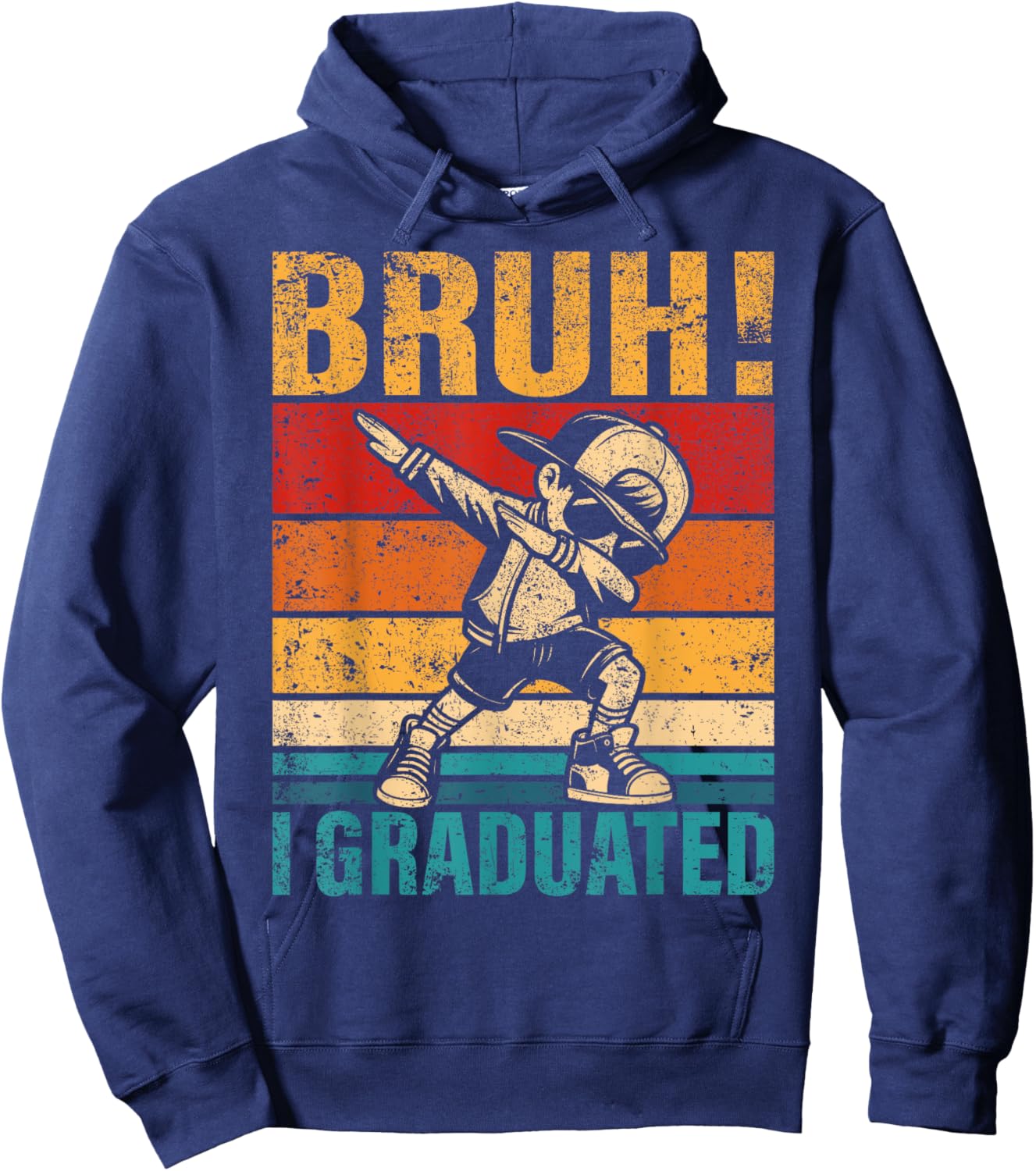 Dabbing Boy Bruh I Graduated School Graduation Student Hoodie - Hoodie | Navy