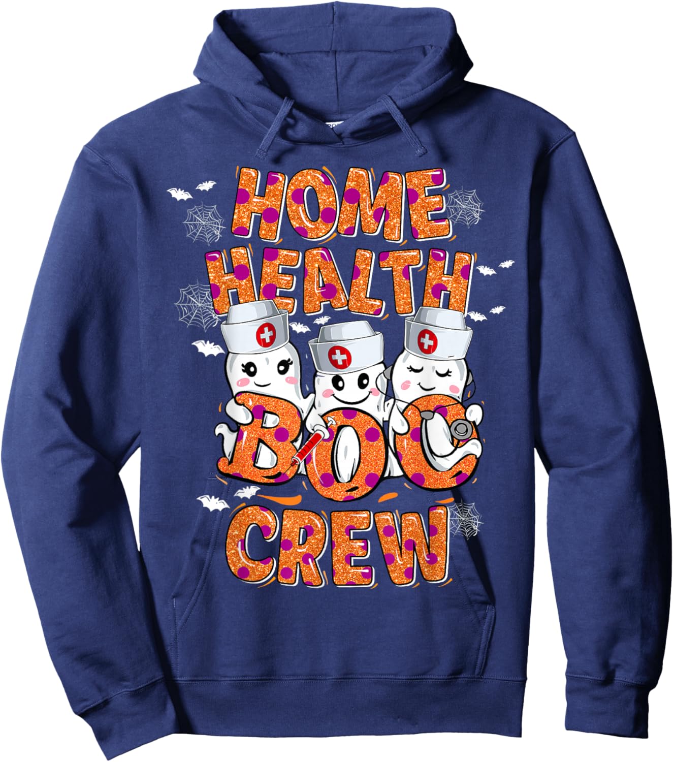 Home Health Nurse Halloween shirt Home Health Boo Crew Hoodie - Hoodie | Navy