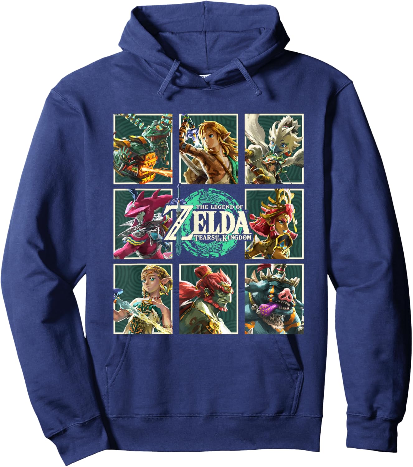 The Legend of Zelda Tears of The Kingdom Character Box Up Hoodie - Hoodie | Navy