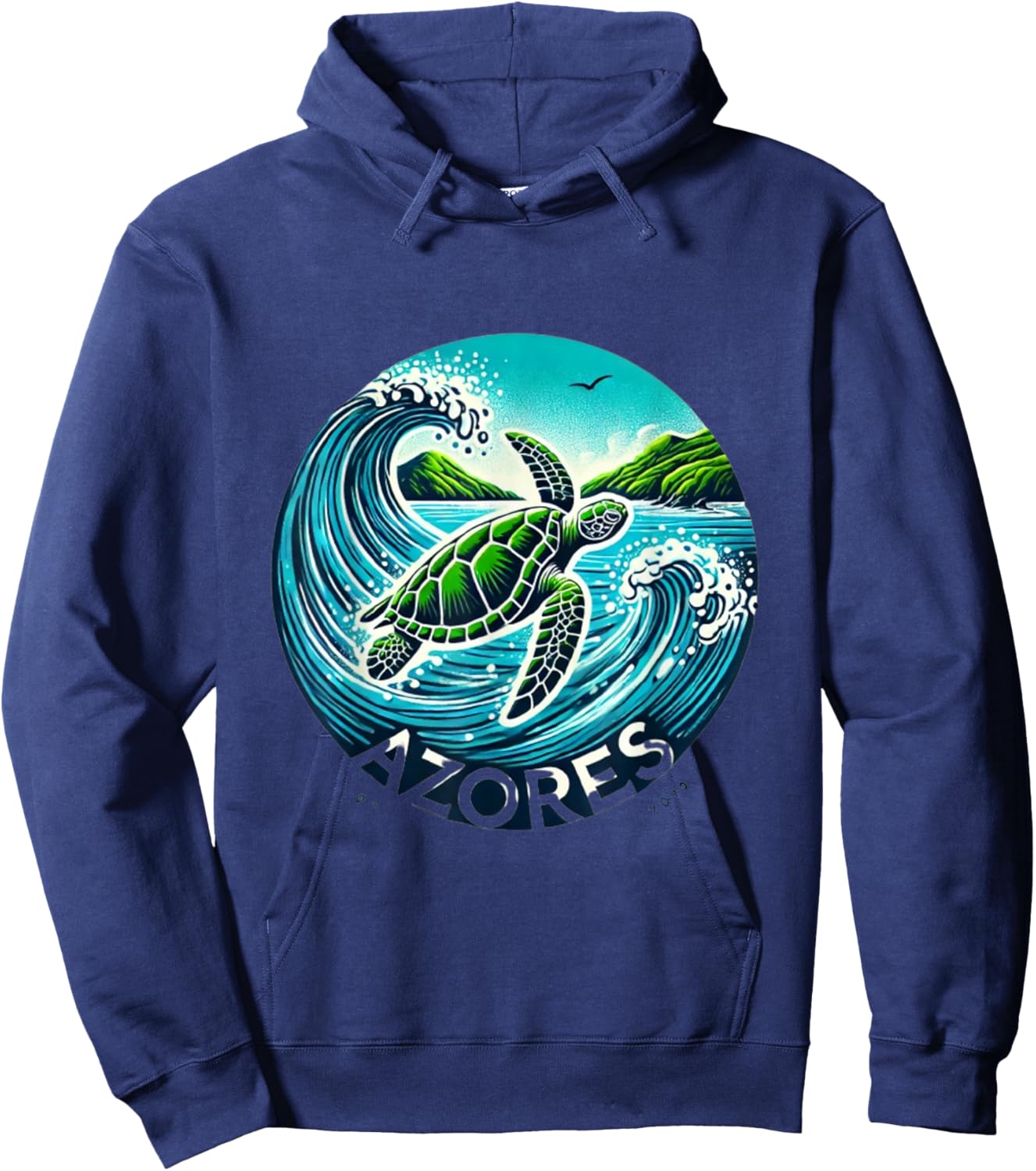 The Azores Islands of Portugal SEa Turtle Hoodie - Hoodie | Navy
