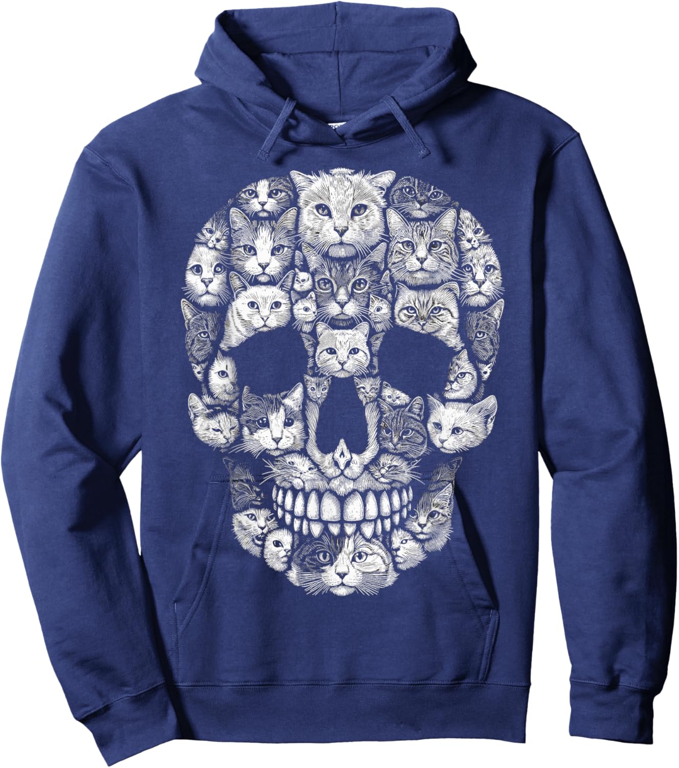 Cat Skull Kitty Skeleton Halloween Costume Cat Women Kids Hoodie - Hoodie | Navy