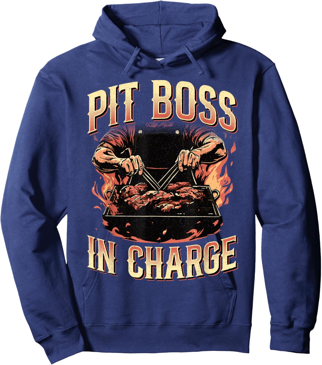 Pit Boss In Charge BBQ Grill Masters Pitmaster Meat Smoker Hoodie - Hoodie | Navy