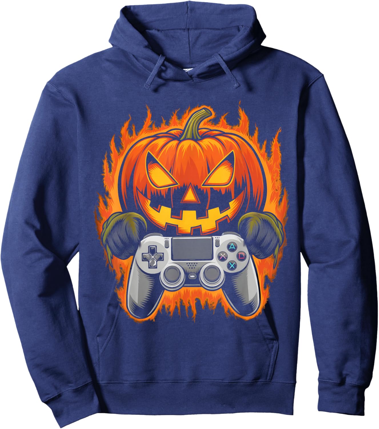 Halloween Gamer Gaming Pumpkin Halloween Costume Hoodie - Hoodie | Navy