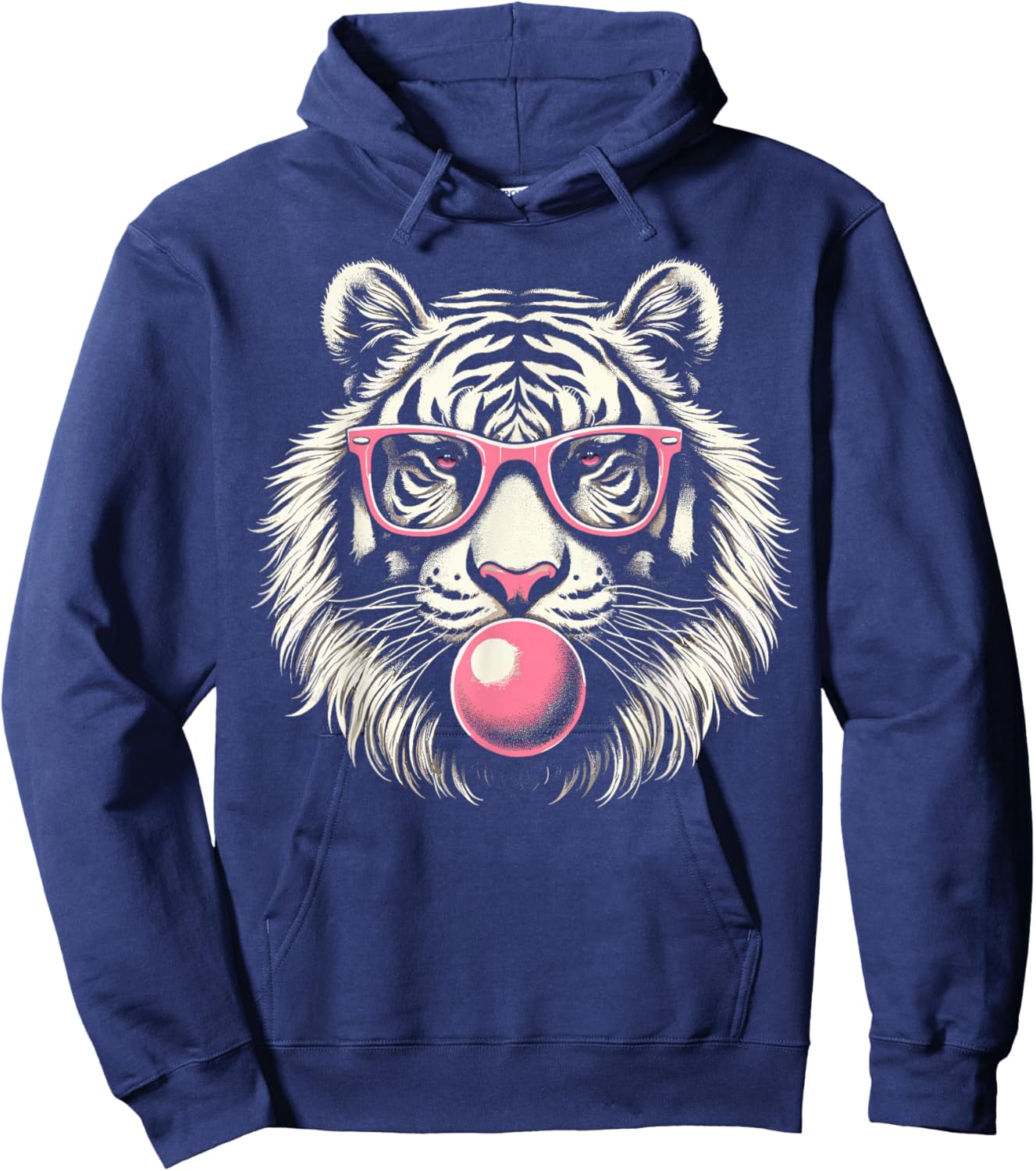 Tiger Face Animal Cute Tiger Hoodie - Hoodie | Navy