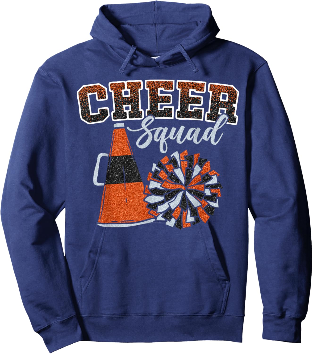Cheer Squad Funny Cheerleader Cheerleading Orange Women Girl Hoodie - Hoodie | Navy