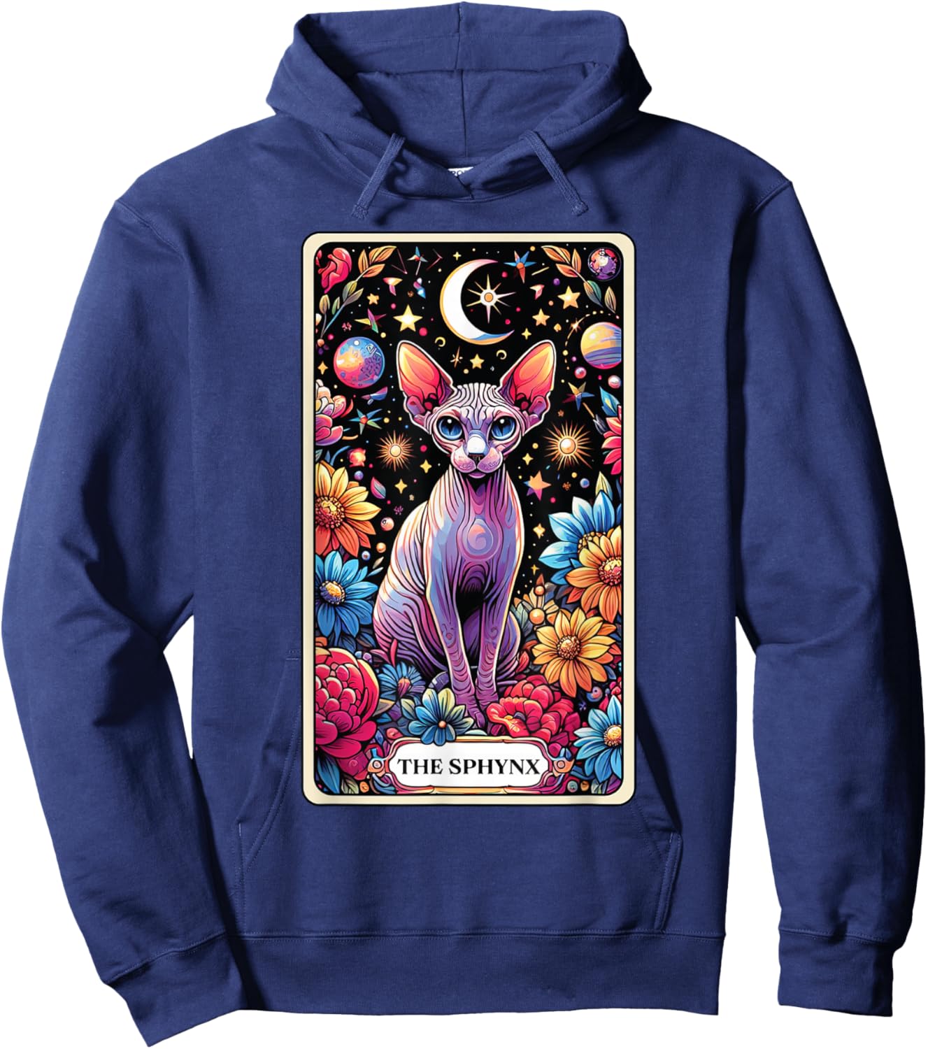 The Sphynx Cat Tarot Card Hoodie - Hoodie | Navy