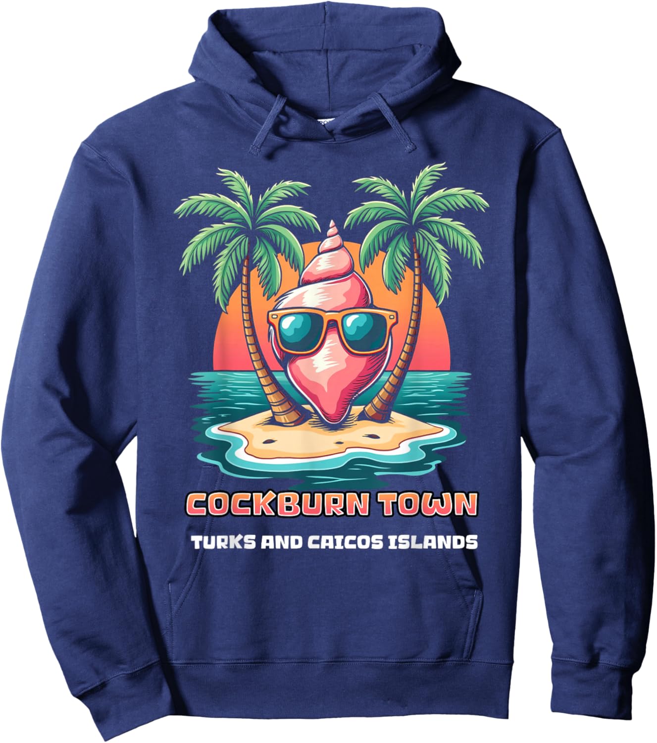 Cockburn Town Turks And Caicos Islands Beach Vacation Hoodie - Hoodie | Navy
