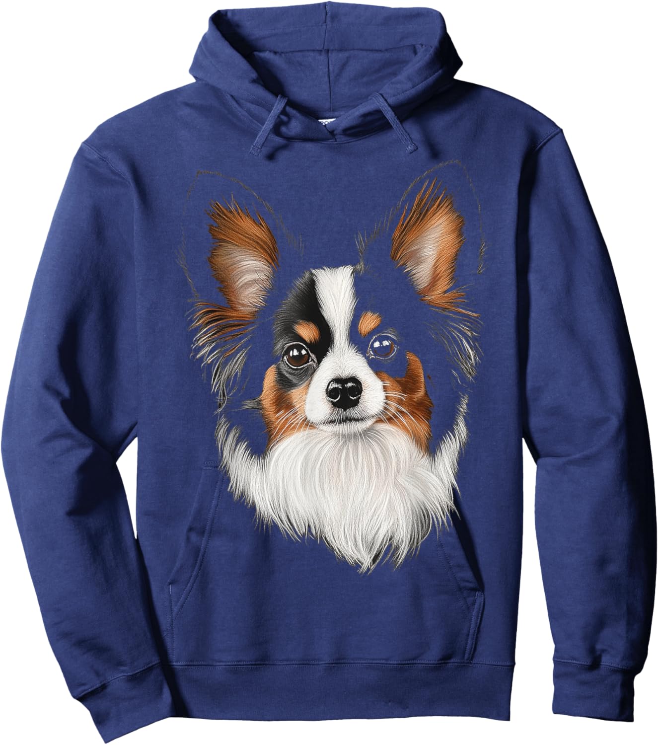 Papillon Dog Motif Pet Illustration Papillon Men Women Kids Hoodie - Hoodie | Navy