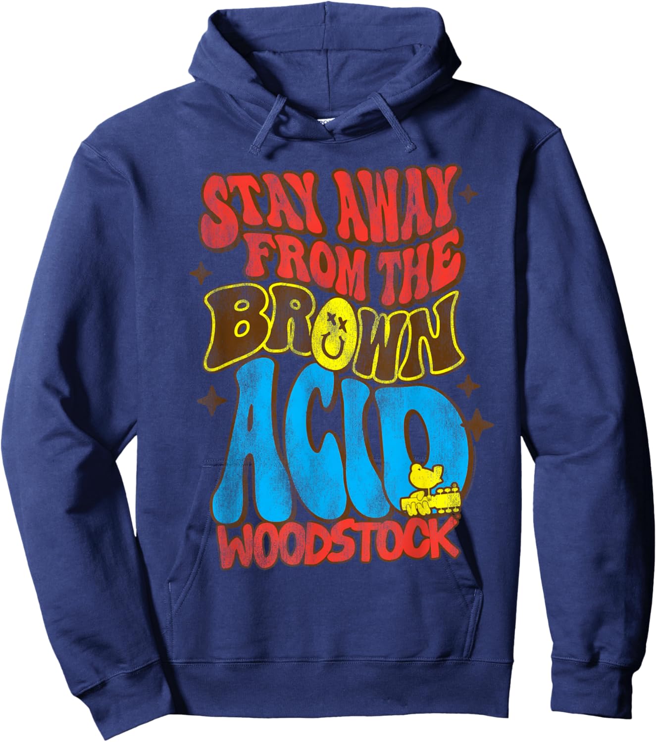 Woodstock Stay Away From The Brown Acid Hoodie - Hoodie | Navy