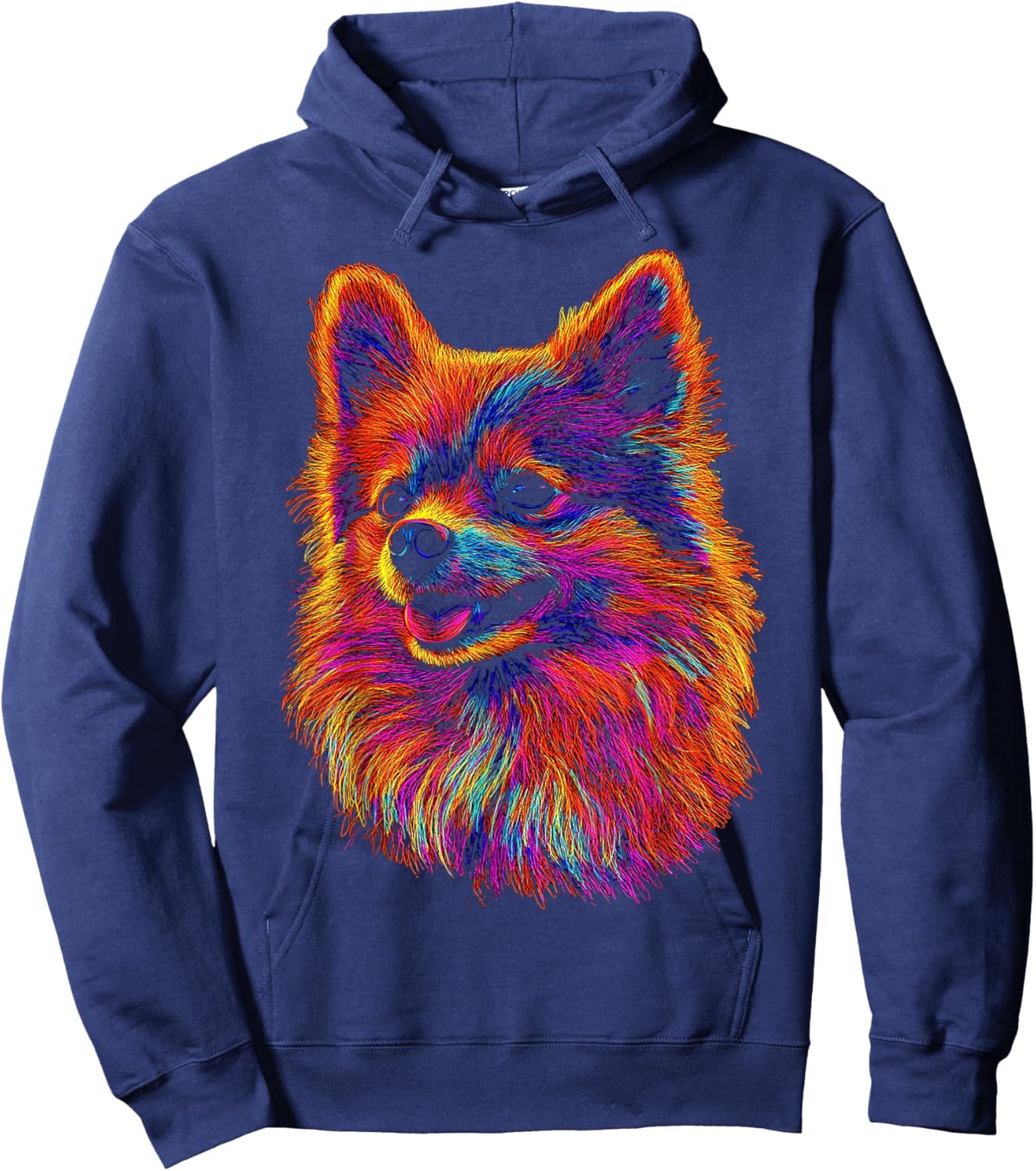 Pomeranian Dog Motif Pet Artwork Pomeranian Hoodie - Hoodie | Navy